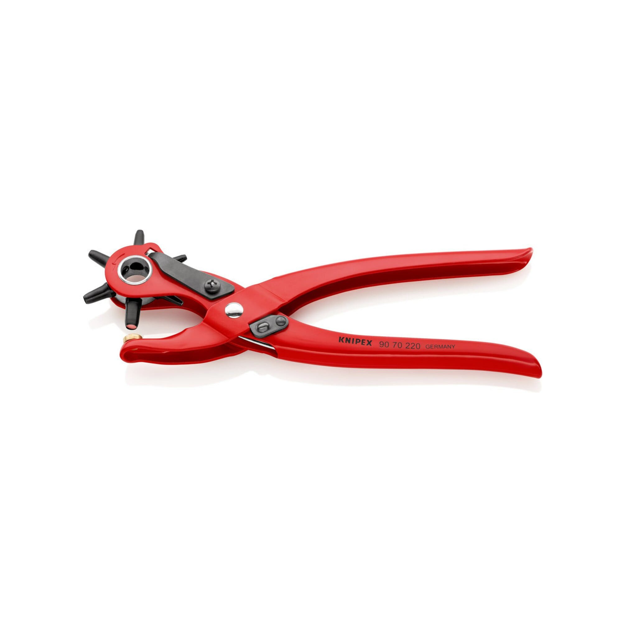 Knipex Lochzange KNIPEX 90 70 220 EAN Revolverlochzange rot pulverbeschichtet 220 mm