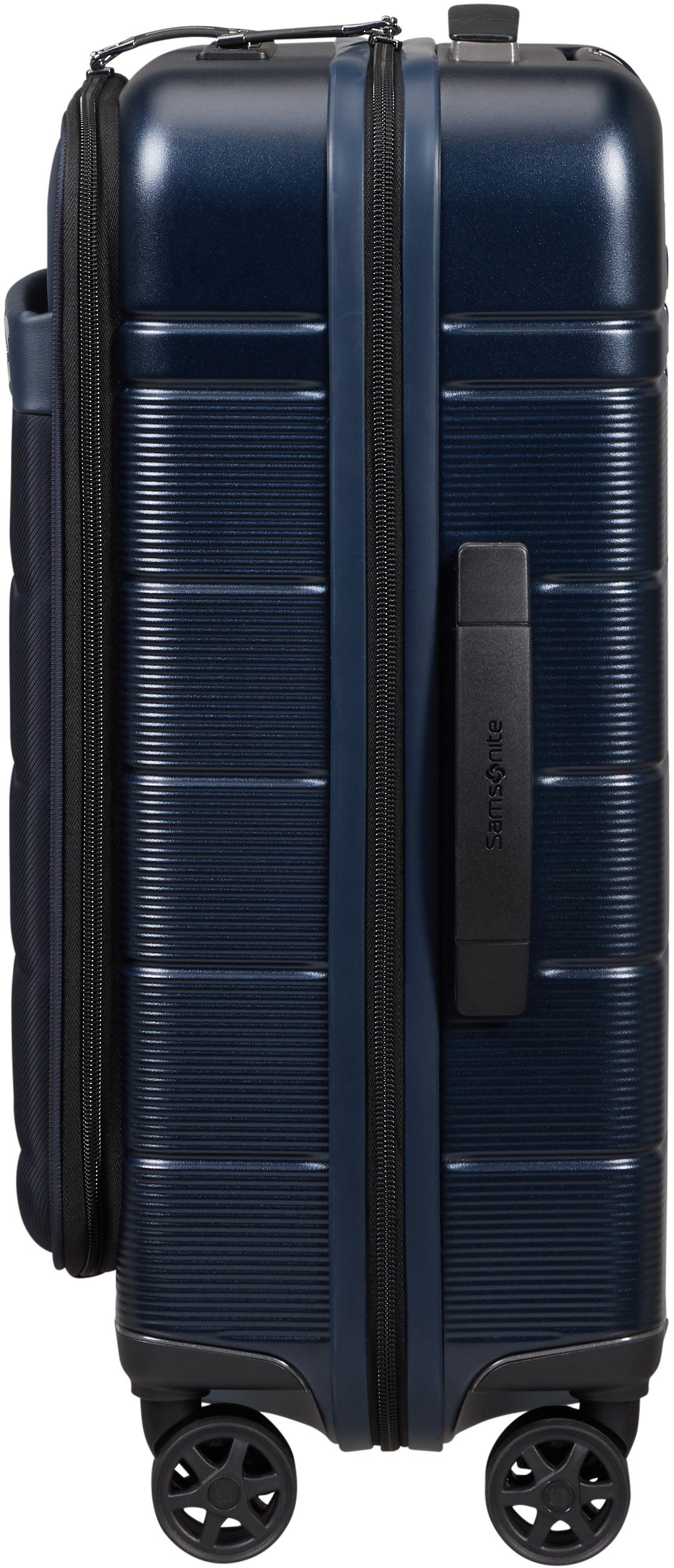 Samsonite Midnight Hartschalen-Trolley USB-Schleuse Blue Rollen, und 4 mit Volumenerweiterung cm, Neopod, 55