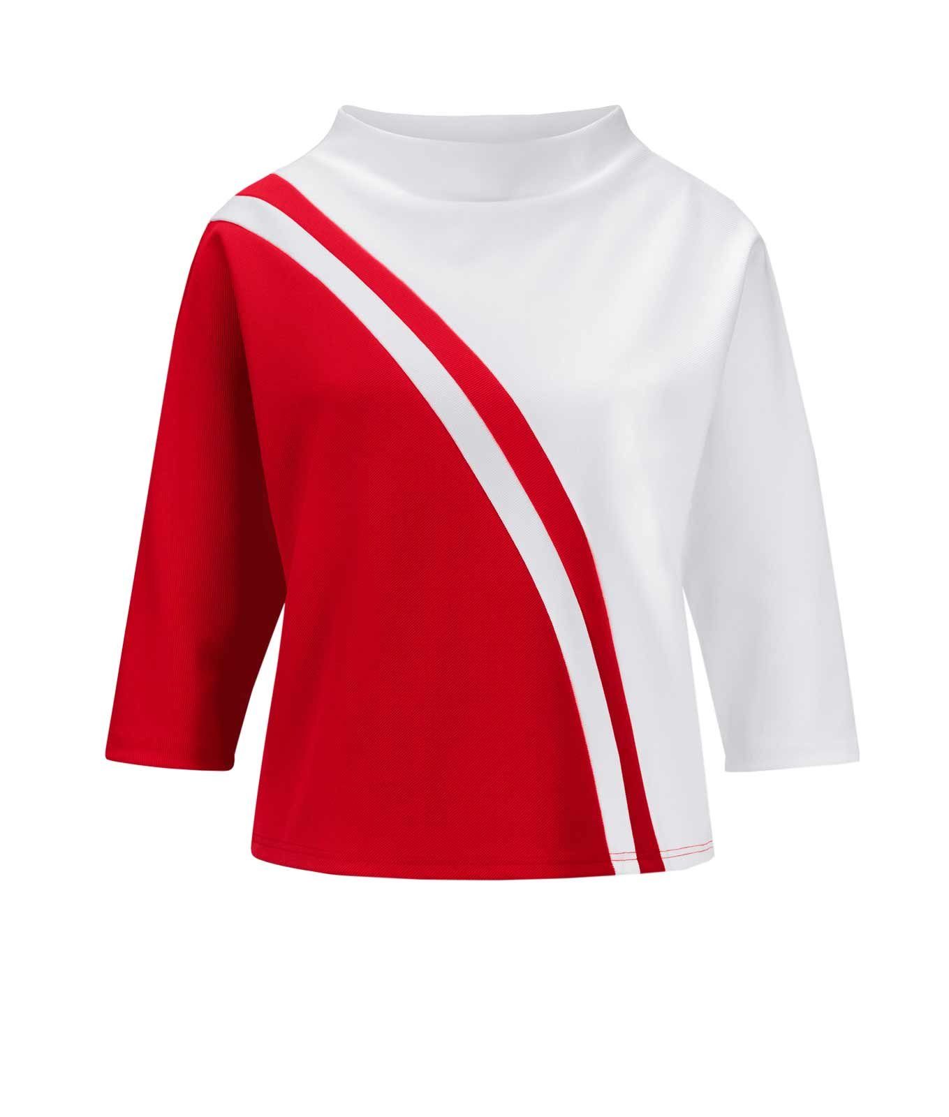 L T-Shirt Shirt, weiß-rot creation CRéATION Damen L