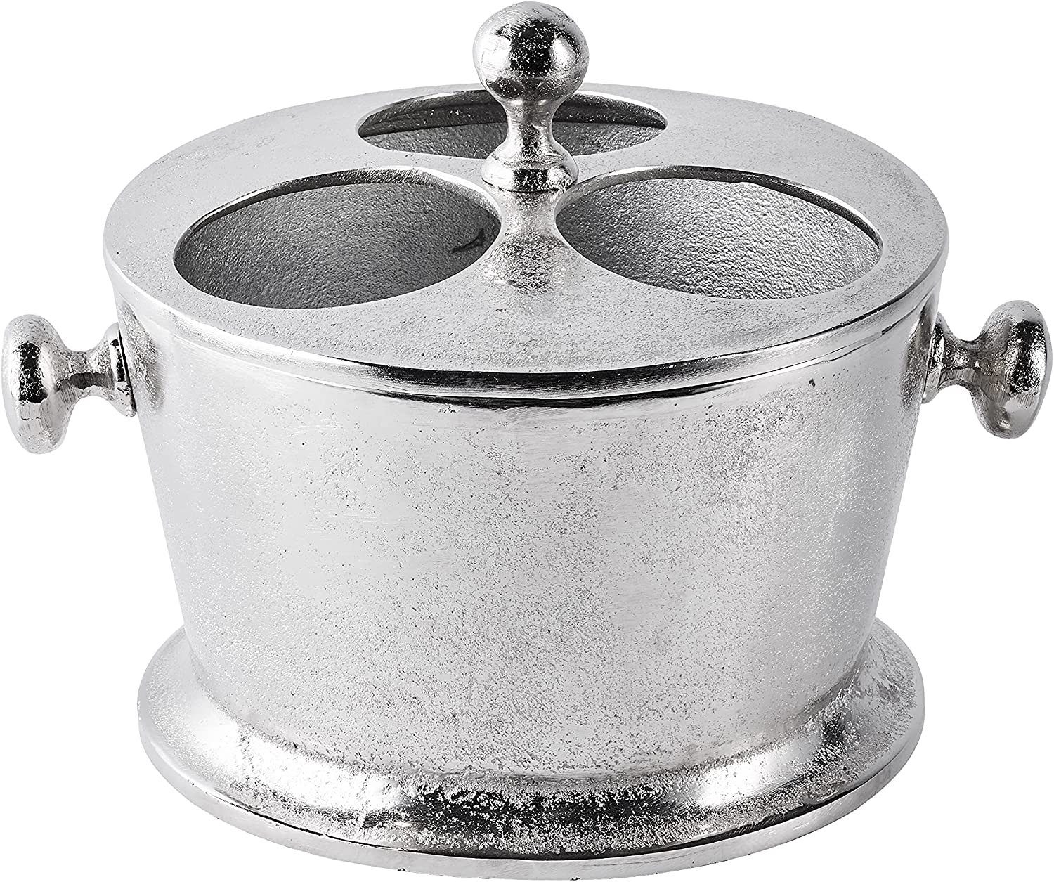Wein- und Sektkühler Champagnerkühler Flaschenkühler Metall Alu Silber - 26 cm