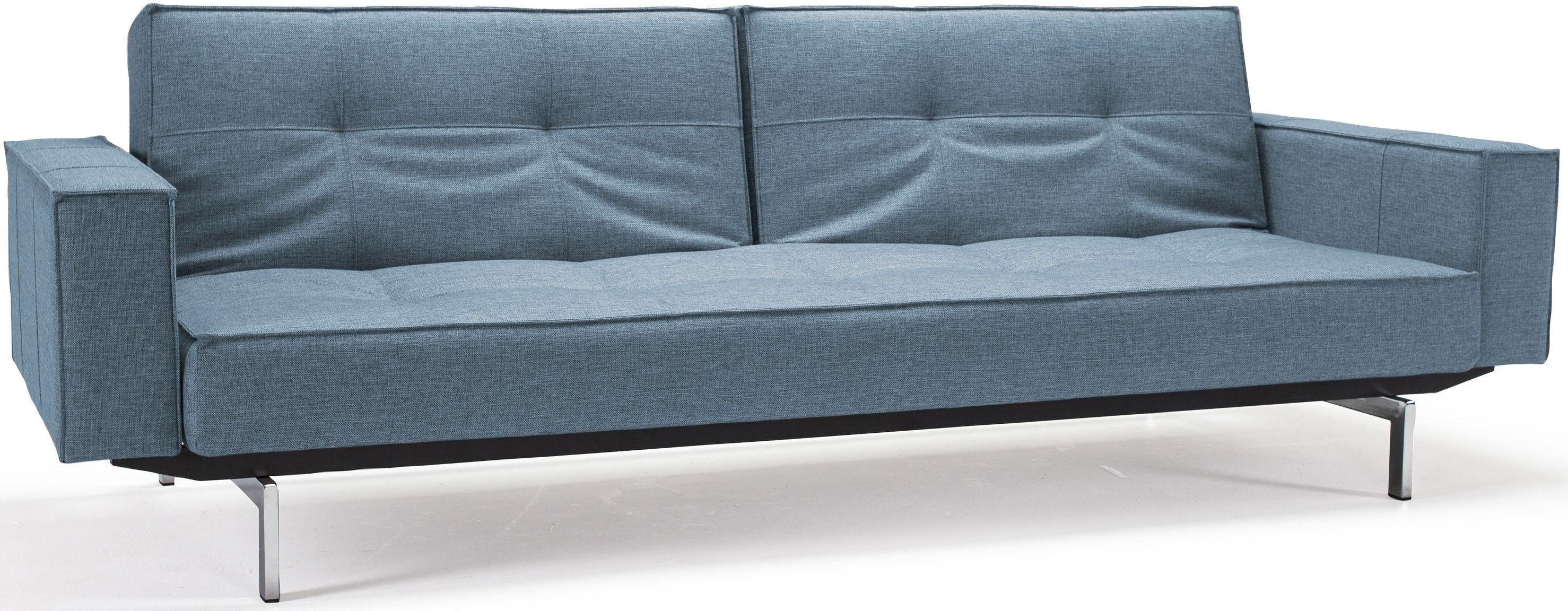 ™ Armlehne INNOVATION skandinavischen mit Splitback, LIVING und Design Sofa in Beinen, chromglänzenden