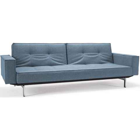 INNOVATION LIVING ™ Sofa Splitback, mit Armlehne und chromglänzenden Beinen, in skandinavischen Design