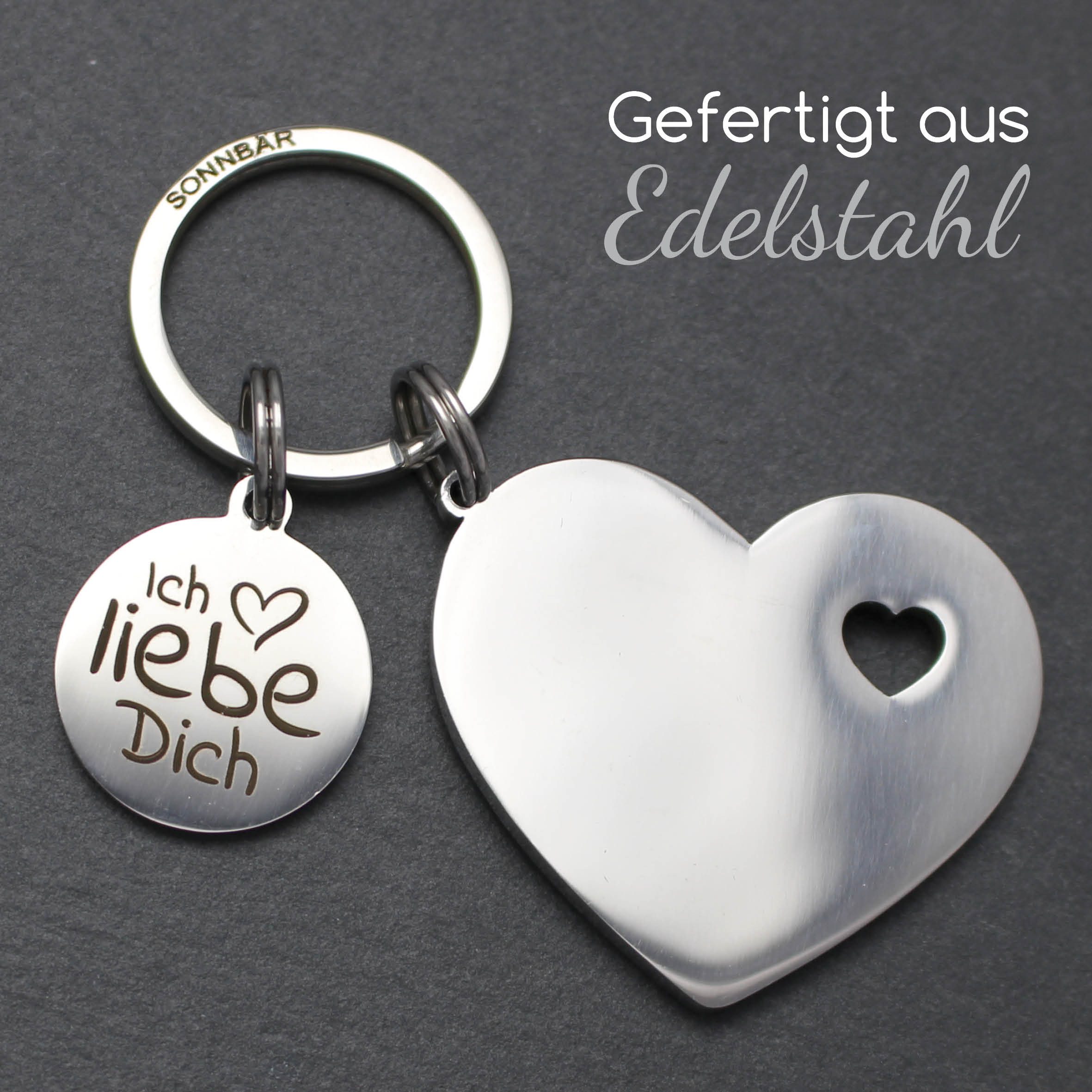 SONNBÄR Schlüsselanhänger Ich liebe dich Herz Geschenk Partner Freundin Jah günstig online kaufen