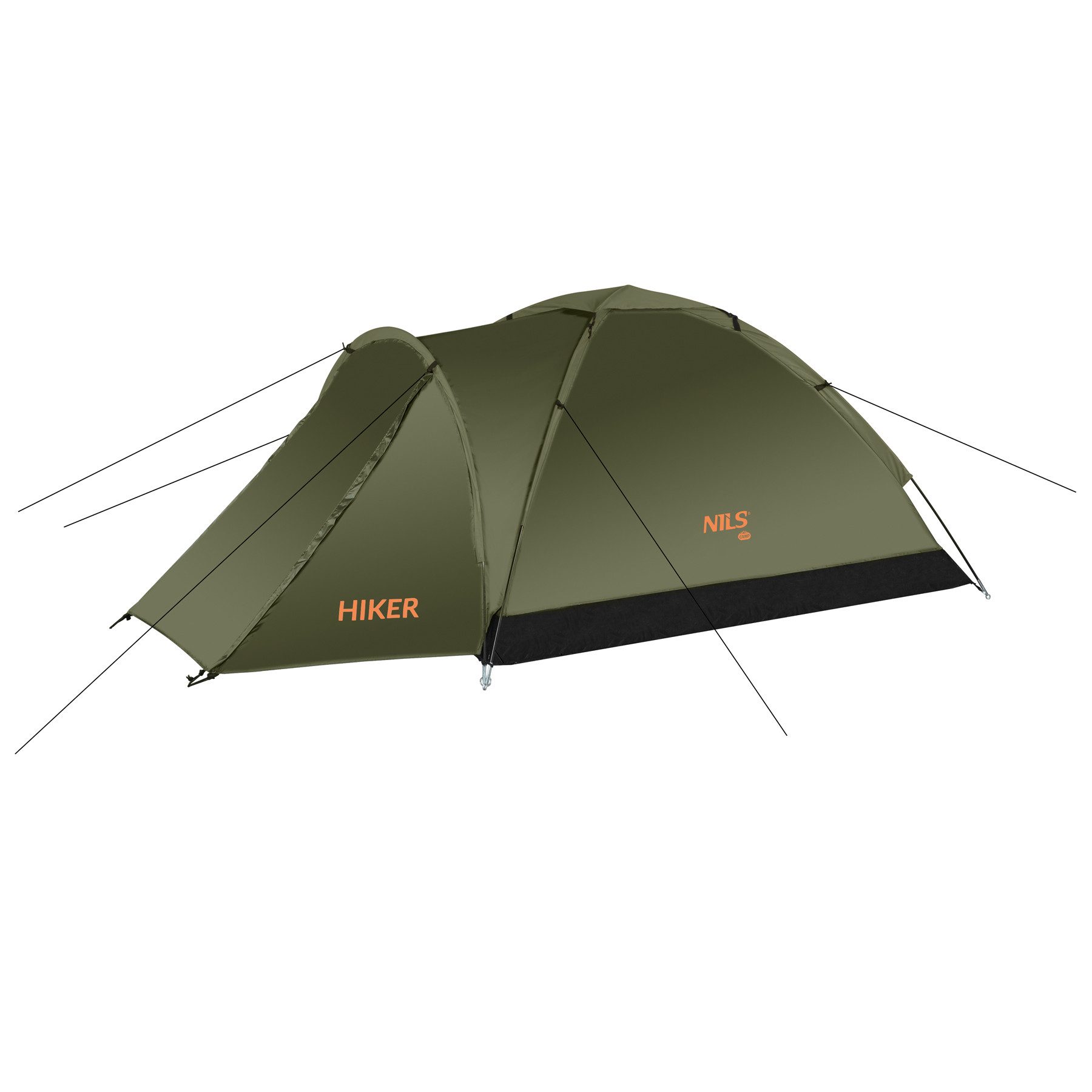 NILS CAMP Tunnelzelt Wanderzelt Trekkingzelt Zweimannzelt, Personen: 2 (Spar-Set, 1 tlg., 315 x 150 cm leicht), wasserdicht, Apsis, Moskitonetz, leicht 2,5 kg