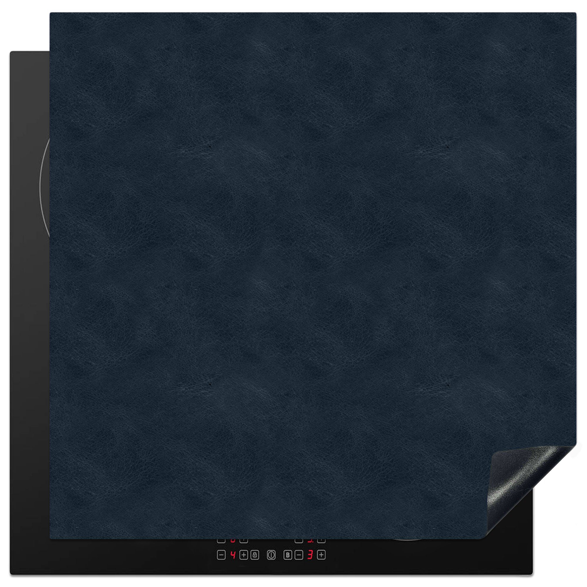 MuchoWow Herdblende-/Abdeckplatte - Leder Induktionsschutz 78x78 Vinyl, Tierfell, Arbeitsplatte tlg), (1 cm, - Blau küche Ceranfeldabdeckung, für 