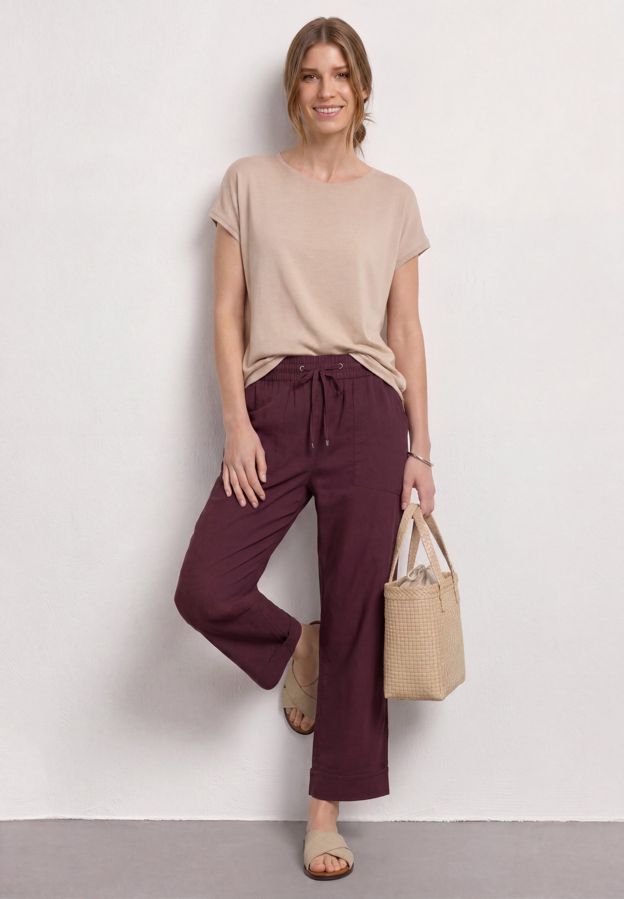 STREET ONE Stoffhose Style Amalia Sommerhose mit elastischem Bund und Tunnelzug – Bild 5 von 5