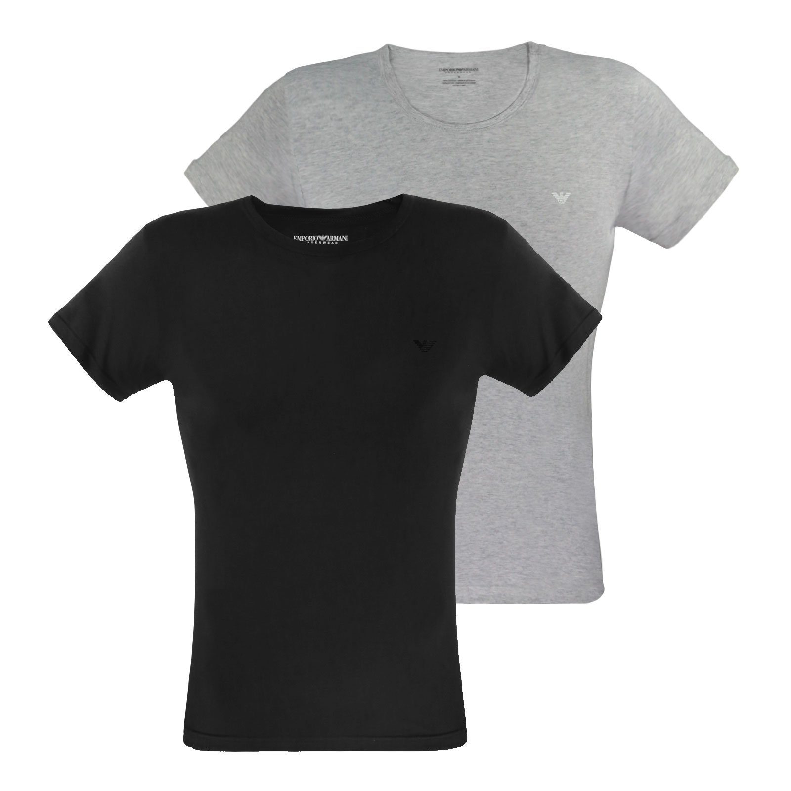 Emporio Armani Unterziehshirt Crew-Neck Pure Cotton (2-St) mit kleinem Logo günstig online kaufen