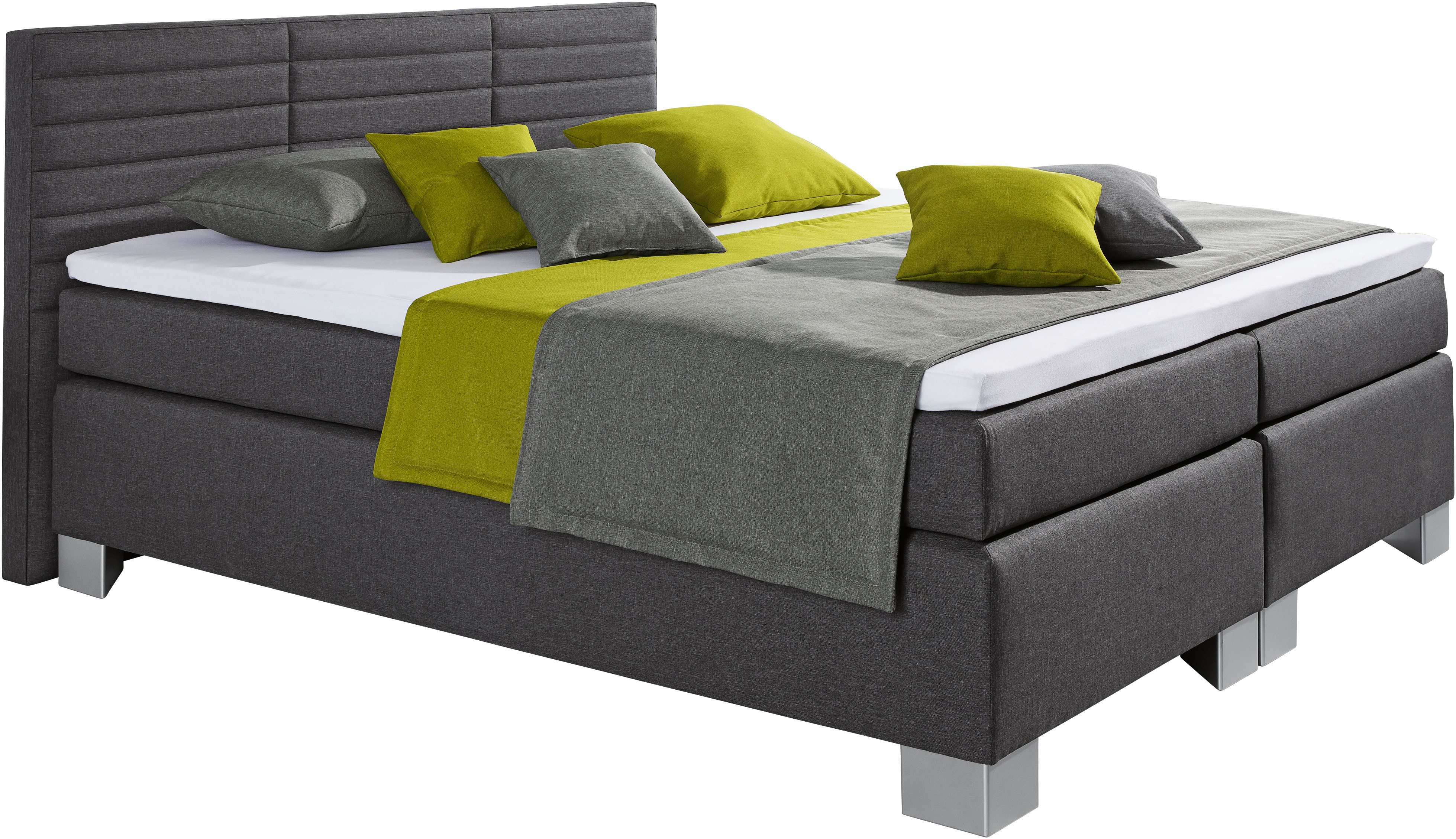 hapo Boxspringbett ATLANTA mit hohem Kopfteil (Topper separat erhältlich), erhältlich in verschiedenen Breiten, Farben & Matratzenarten