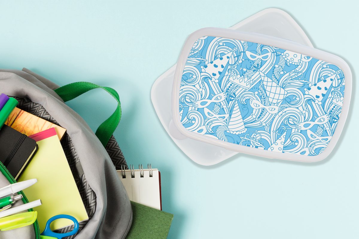 (2-tlg), und weiß Erwachsene, und Kinder Brotbox Maske, Lunchbox für Muster für Jungs Mädchen - Brotdose, MuchoWow Karneval - Kunststoff,