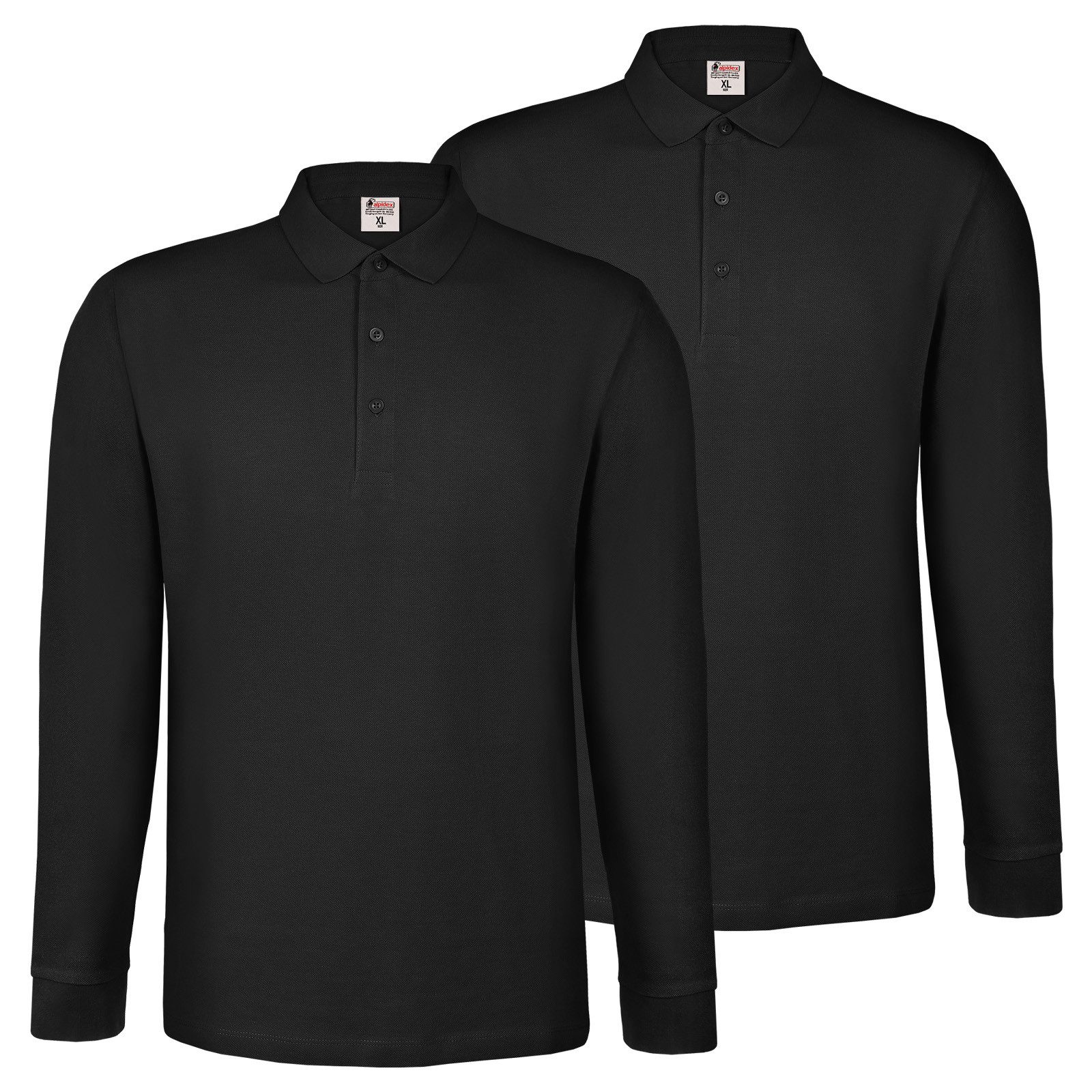 ALPIDEX Langarm-Poloshirt ALPIDEX Herren Polo Shirts 2er Set Poloshirt Männer Hemd Langarm