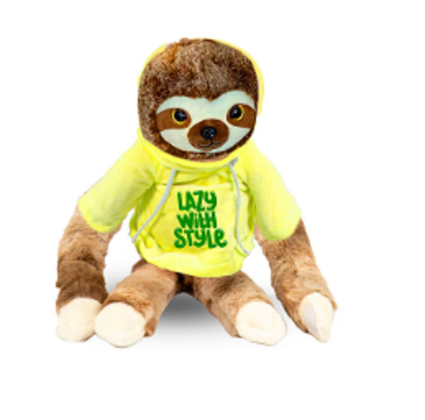 soma Kuscheltier Faultier Kuscheltier XXL 85 cm Plüschtier Plush Stofftier Lazy Gelb (Set, 1-St., Geschenk-Set), Riesiges Faultier mit blauem „Chill“-Hoodie zum Kuscheln & Verschenken