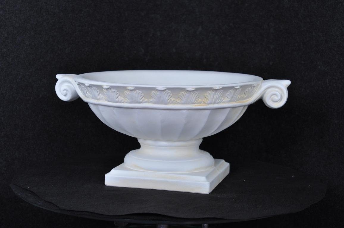 JVmoebel 23cm Skulptur Schale Schale XXL Obst Tisch Dekoration Vase Weiß Design Marmor