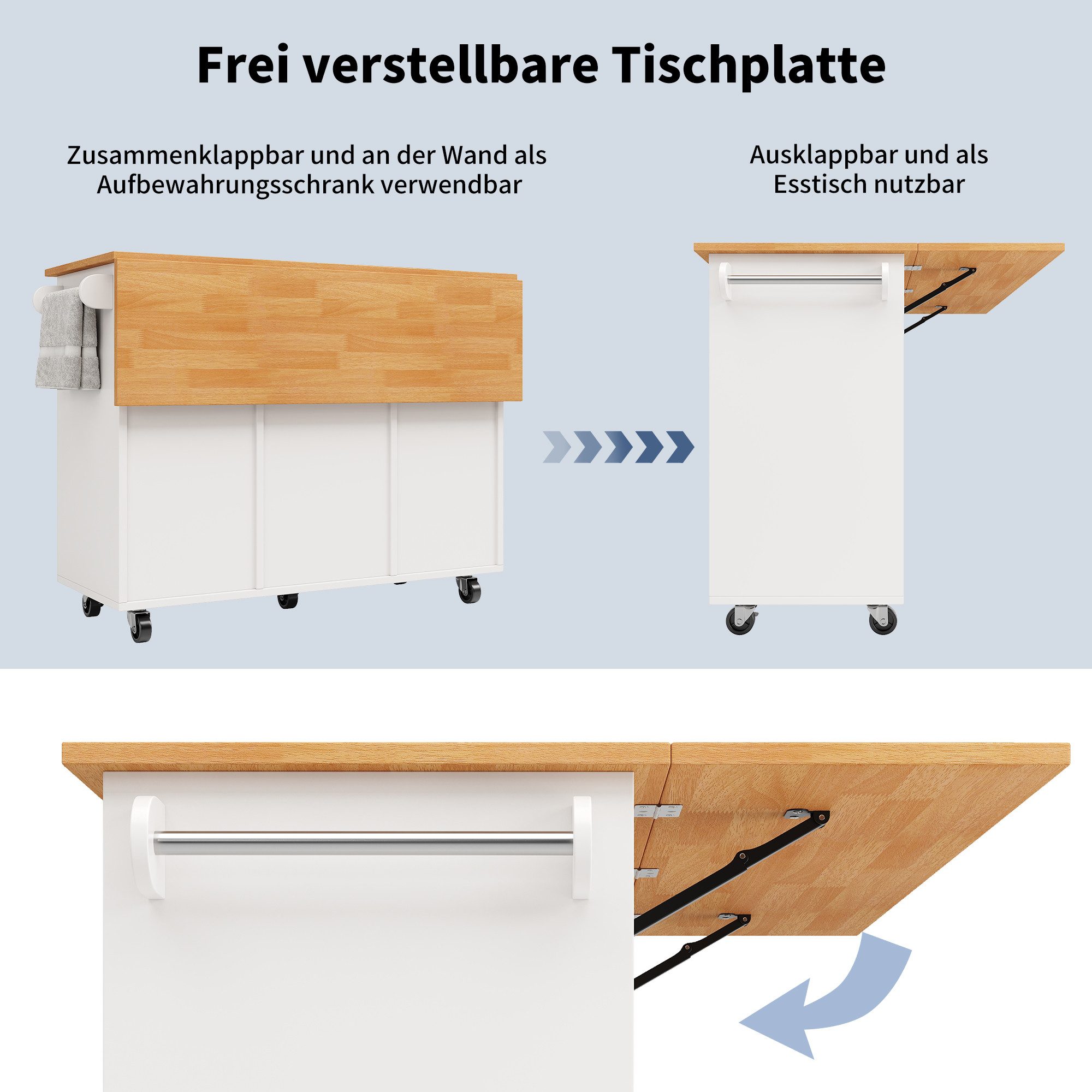 i@home Kücheninsel Moderne Kücheninsel mit Rollen, günstig online kaufen