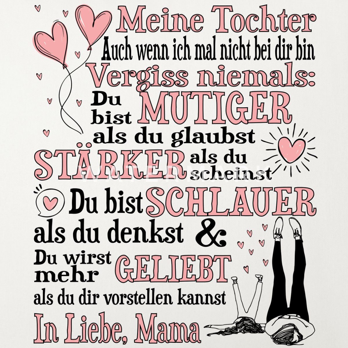 Spreadshirt Kissenbezug Meine Tochter Geschenk Liebeserklärung Mama Kissenb günstig online kaufen