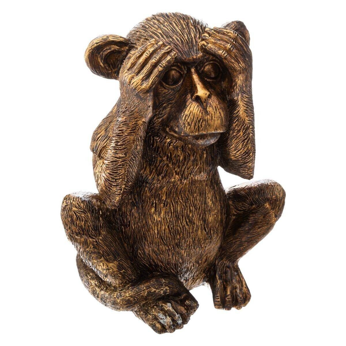 Atmosphera Créateur d'intérieur Dekofigur Dekofiguren AFFEN, 3 Stück, Polyresin, H. 17 cm, golden (Deko-Objekt, Deko-Objekt) – Bild 3 von 5