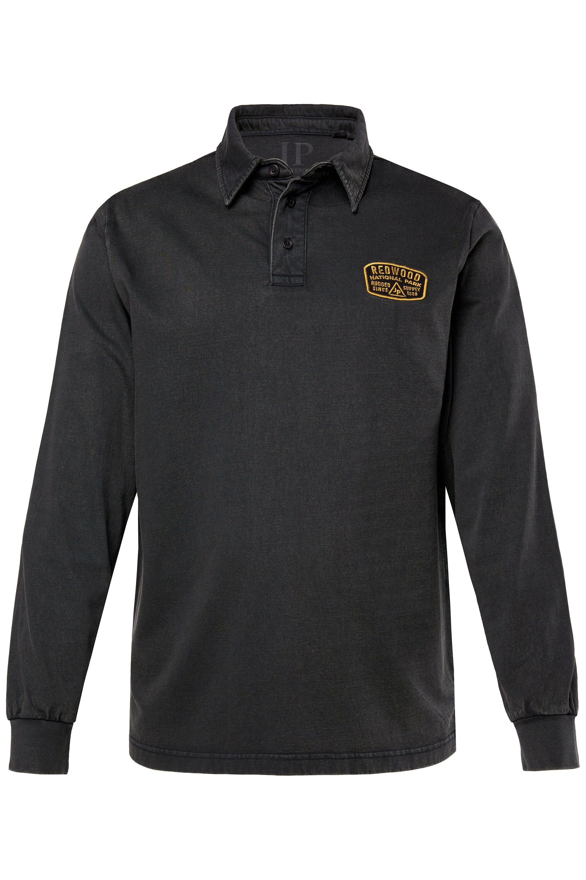 Poloshirt Poloshirt Langarm Badge Vintage Look