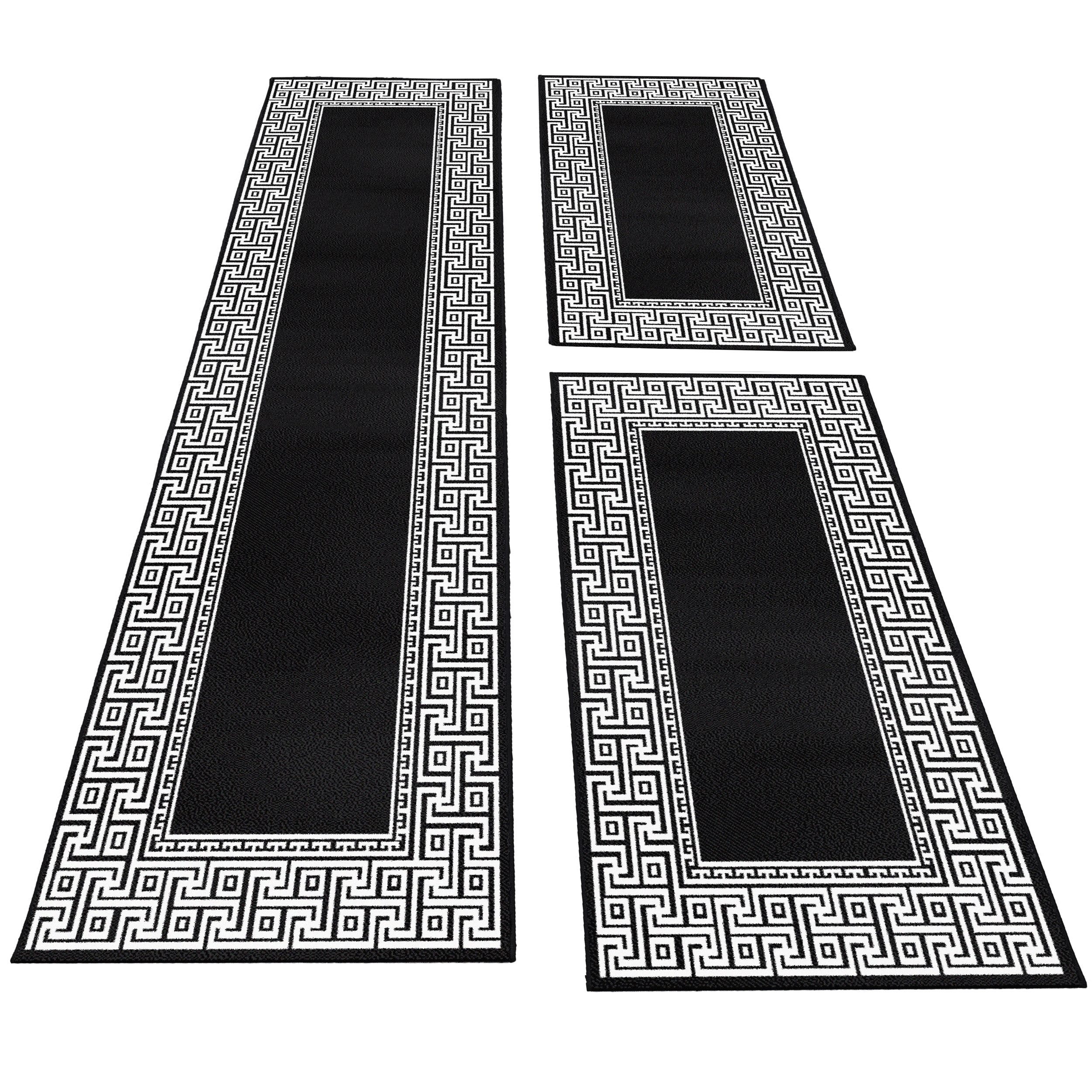 Carpettex Kurzflor-Bettumrandung Mäander-Design, Höhe 12 mm, günstig online kaufen