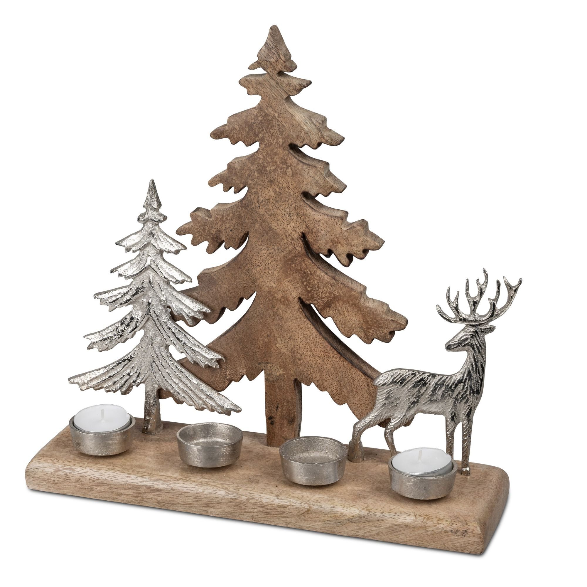 formano Adventsleuchter Winterzeit, Farbe: Natur, Motiv: Tannen günstig online kaufen