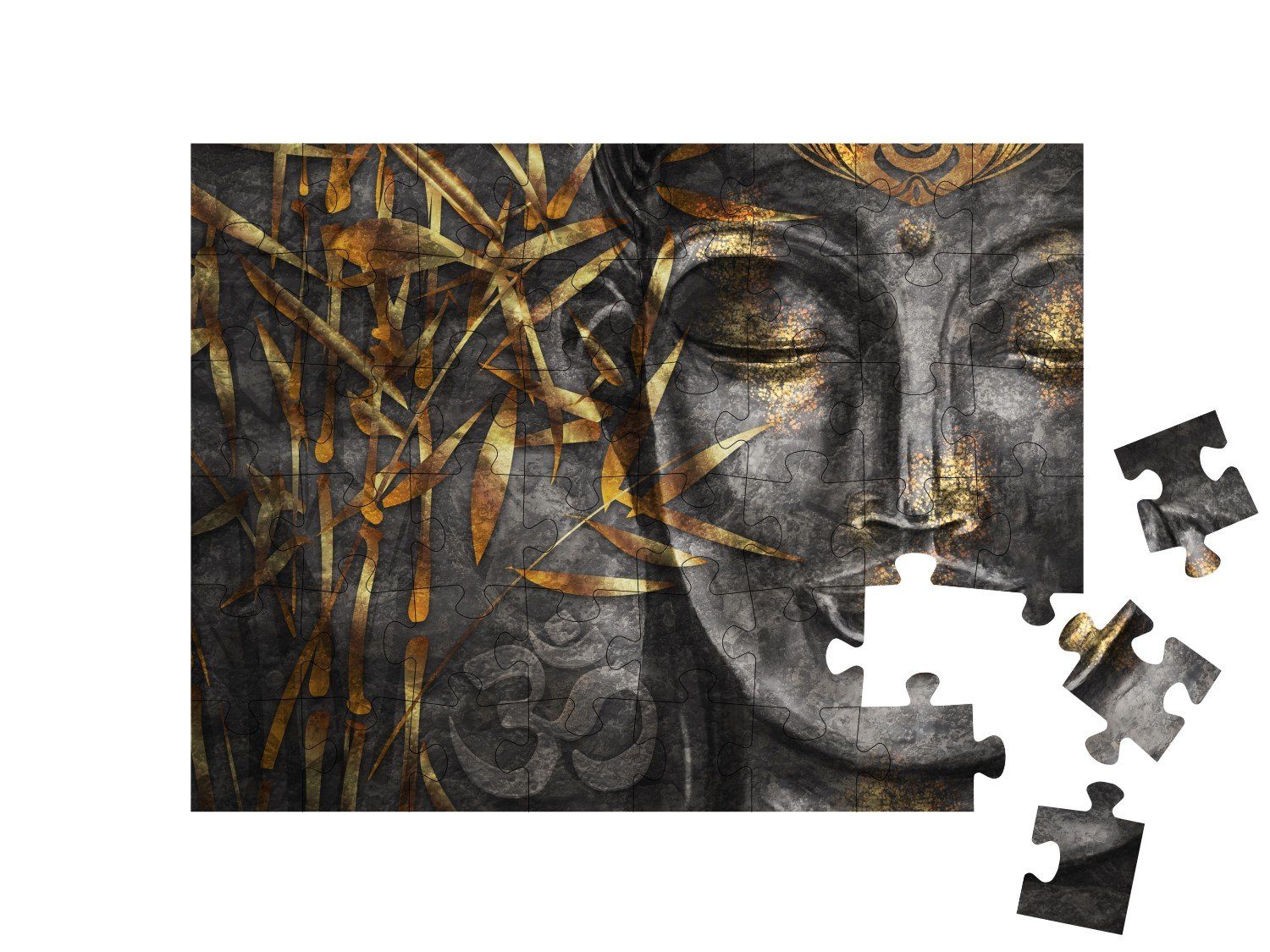 Bodhisattva Buddha, Digitale Schwierig Buddha, Kunst: puzzleYOU-Kollektionen Puzzleteile, puzzleYOU Menschen, Puzzle Teile, 48 48