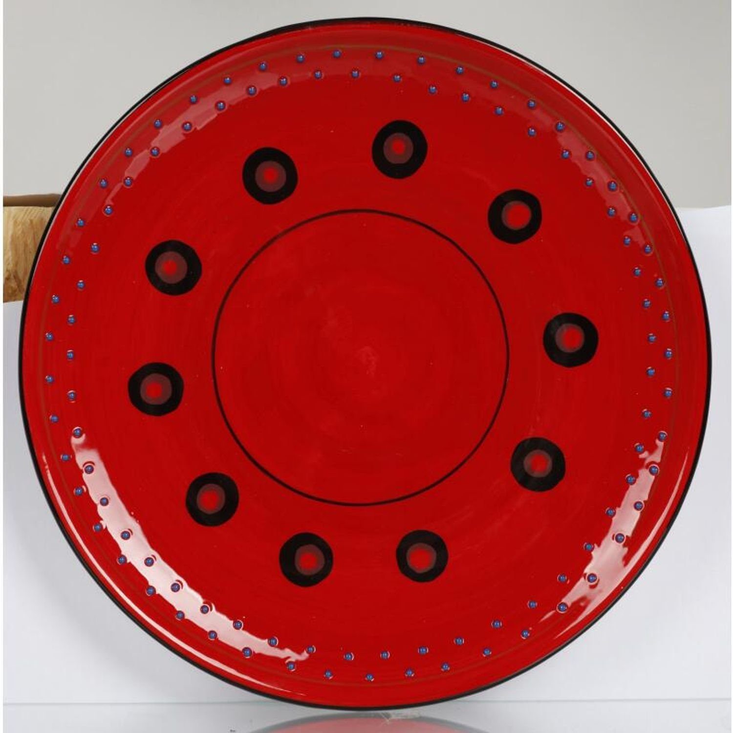 BURI Teller 4x Keramik-Teller Servierplatte D:27cm Speiseteller Pizzateller Küche