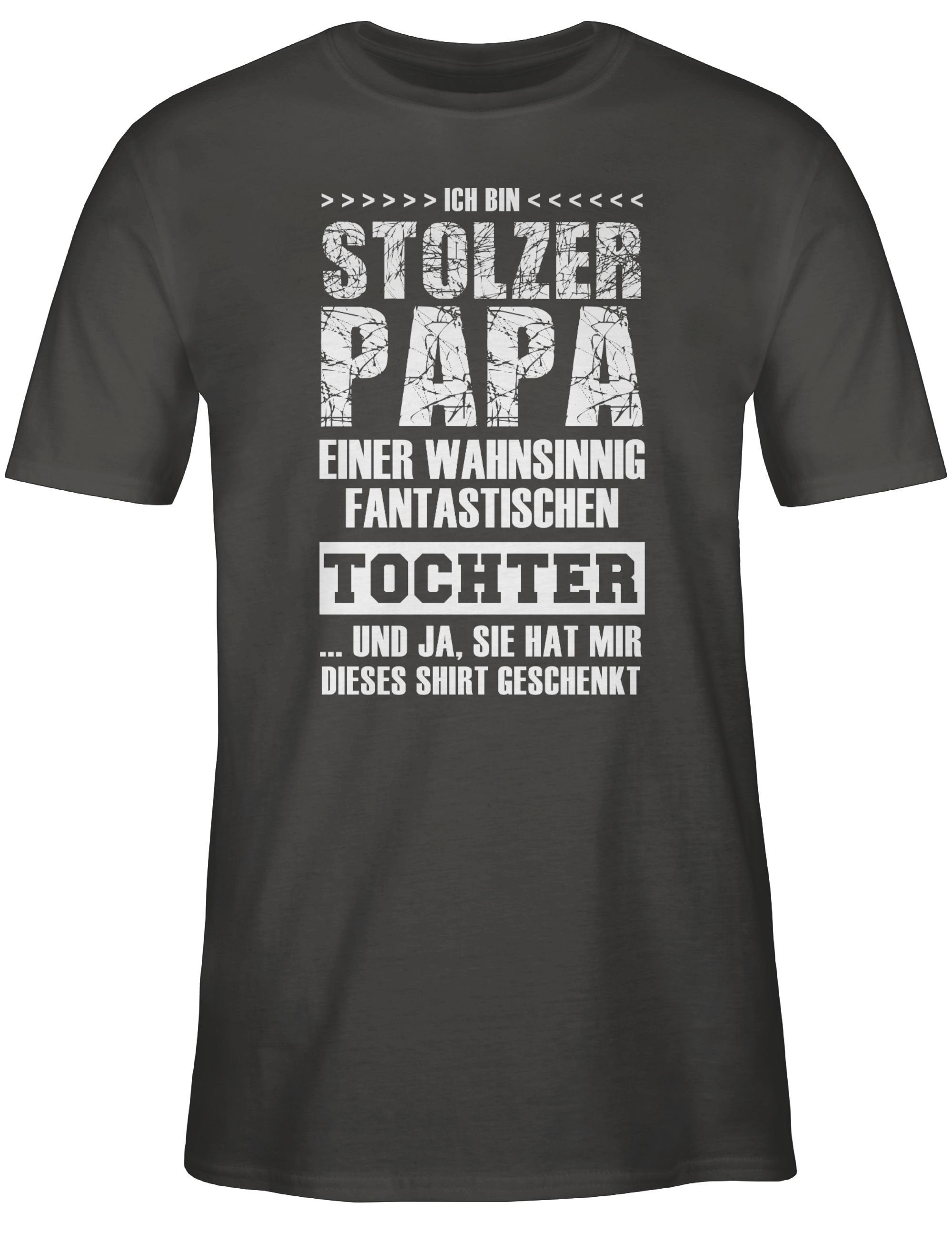 Shirtracer T-Shirt Stolzer Fantastischen Geschenk Vatertag Dunkelgrau 03 Tochter Papa für Papa