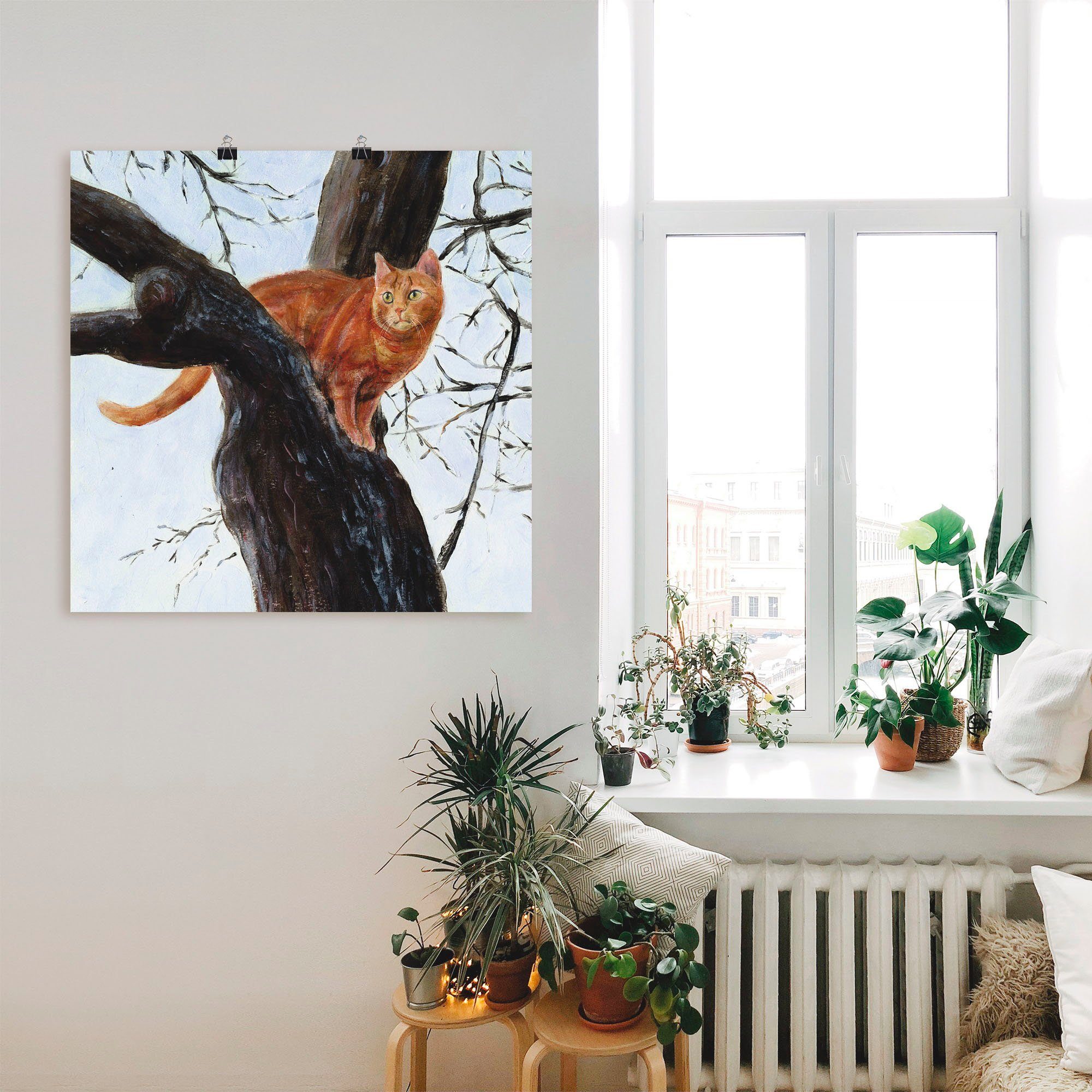 St), oder (1 als versch. Haustiere Baum, Poster Katze Wandaufkleber im Artland Größen in Wandbild Leinwandbild,