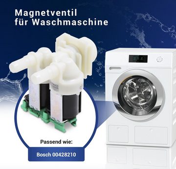 VIOKS Geräteventil Magnetventil Ersatz für 00428210 Bosch, zweifach 180° 10,5mmØ für Waschmaschine