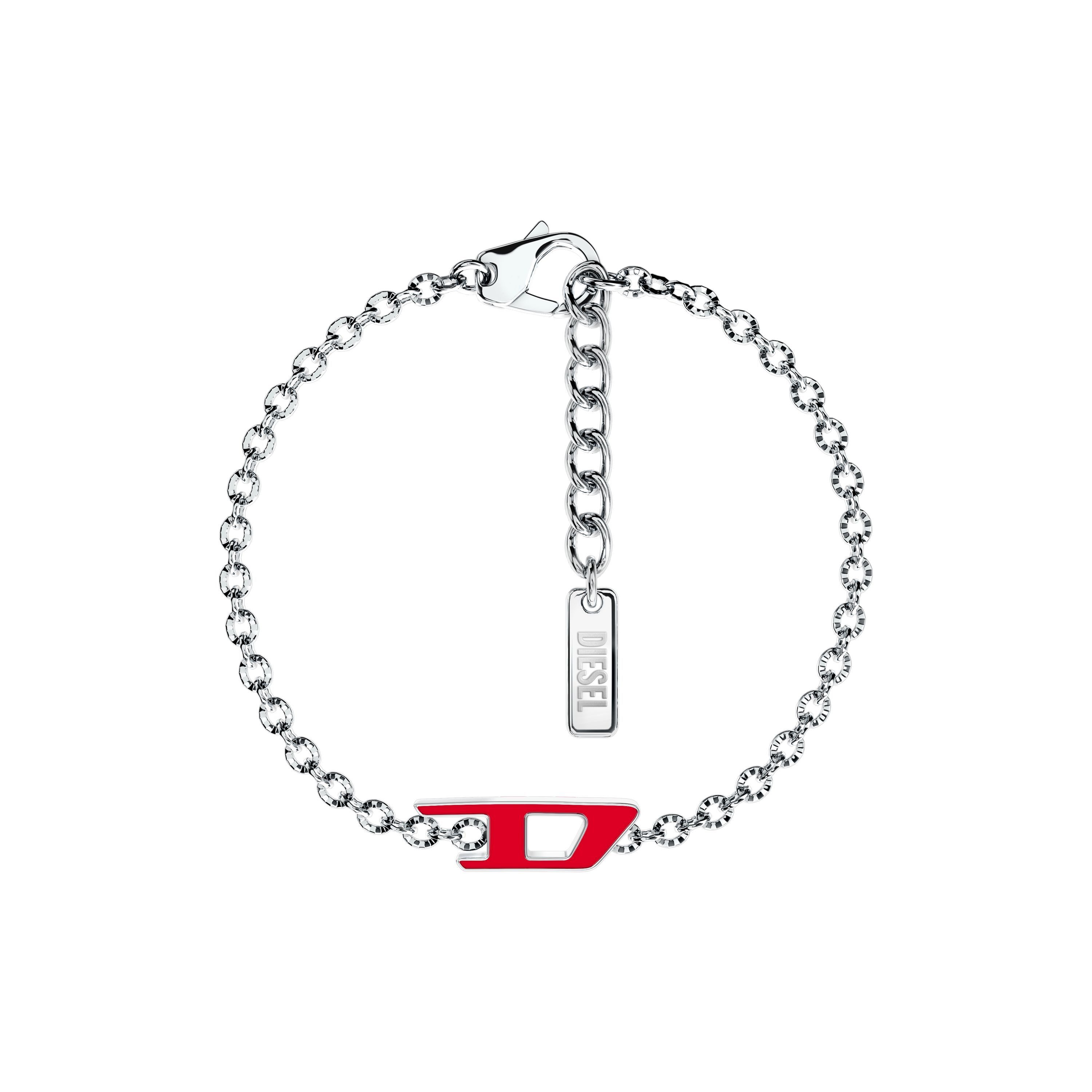 Diesel Armband Schmuck Geschenk Edelstahl Armschmuck Armkette D Logo, Emaille