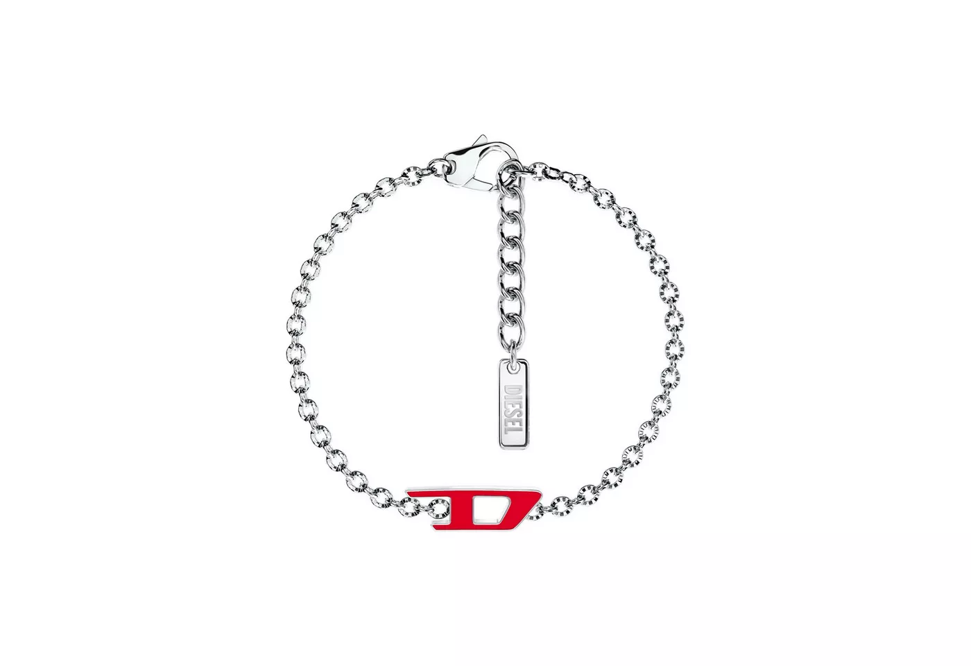 Diesel Armband Schmuck Geschenk Edelstahl Armschmuck Armkette D Logo, Emaille
