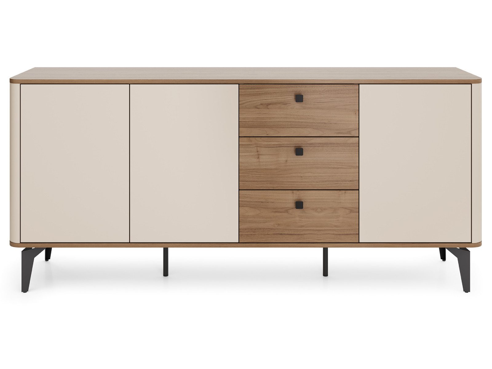 yourhouse24 Sideboard ELENA 180 cm Eiche Sideboard 3 Türen 3 Schubladen Japandi