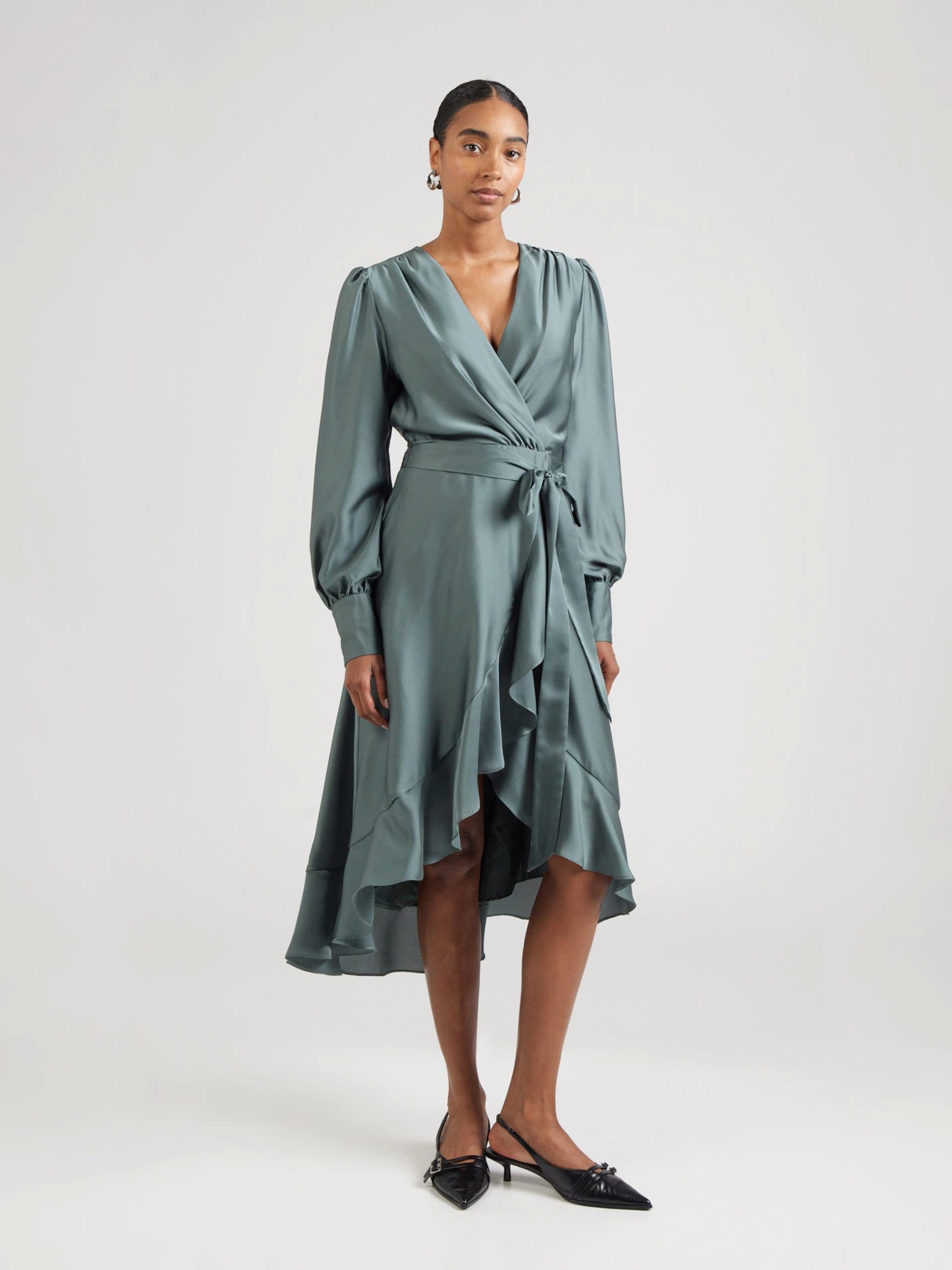 SWING Midikleid (1-tlg) Wickel-Design
