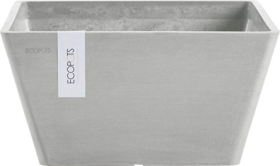 ECOPOTS Blumentopf BERLIN White Grey, BxTxH: 25x25x12,8 cm