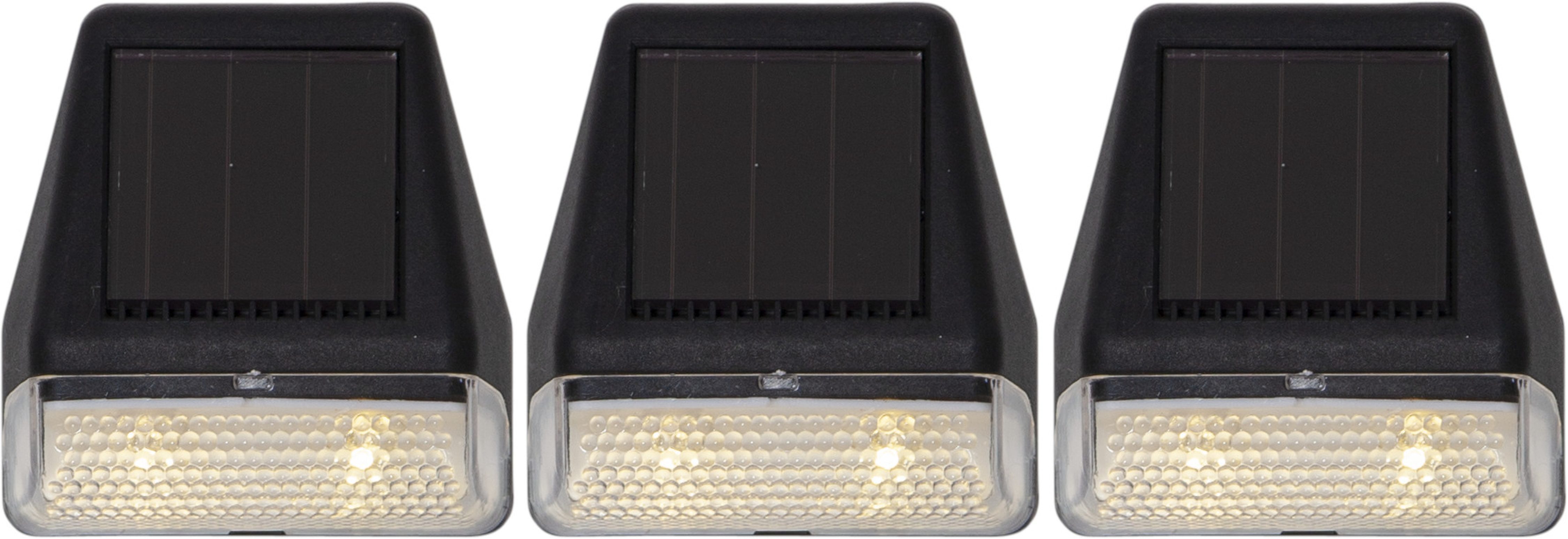 STAR TRADING LED Solarleuchte Solar-Wandleuchte Wandy Mini, Tageslichtsensor, LED fest integriert, Warmweiß, 3er-Set, kompakte Wandlaternen, Dämmerungssensor