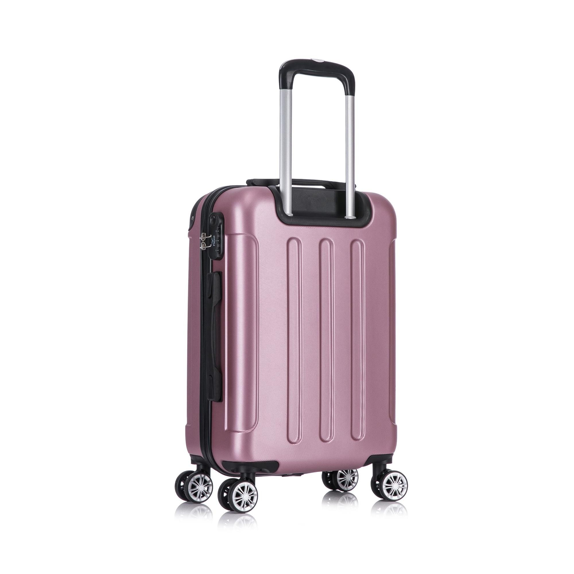 Flexot Hartschalen-Trolley F-2045 Kofferset, 360° Rollen, robuster Reisekoffer, Bordcase, 4 Rollen, Robuster und moderner Koffer mit vier 360° Rollen und Zahlen – Bild 5 von 5