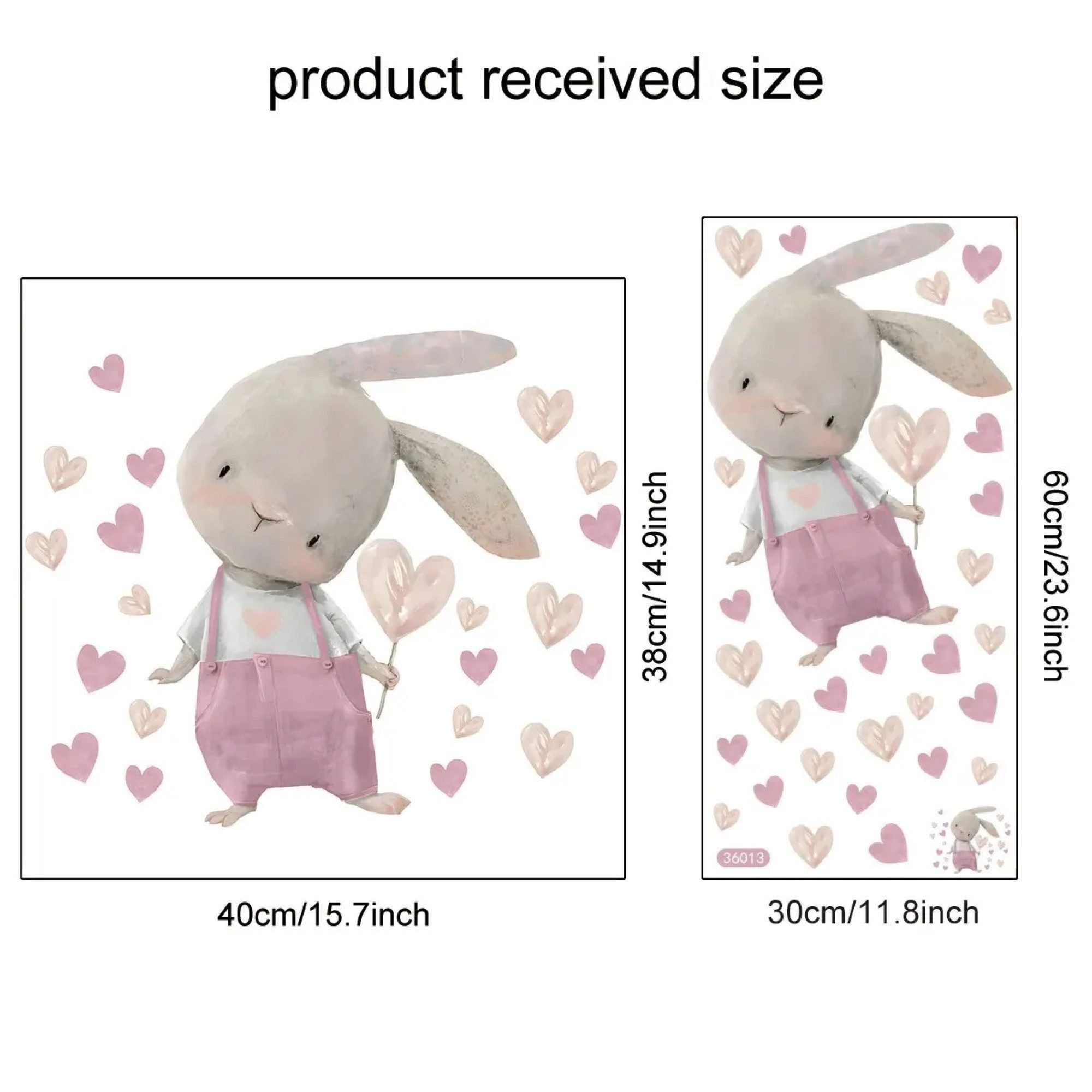 Montegoni Wandsticker Kinder Tier Wandsticker, Wandaufkleber Deko (Liebes hasen Kinderzimmer Dekoration Hintergrund Wandaufkleber), Kindergarten Home Dekoration – Bild 5 von 5