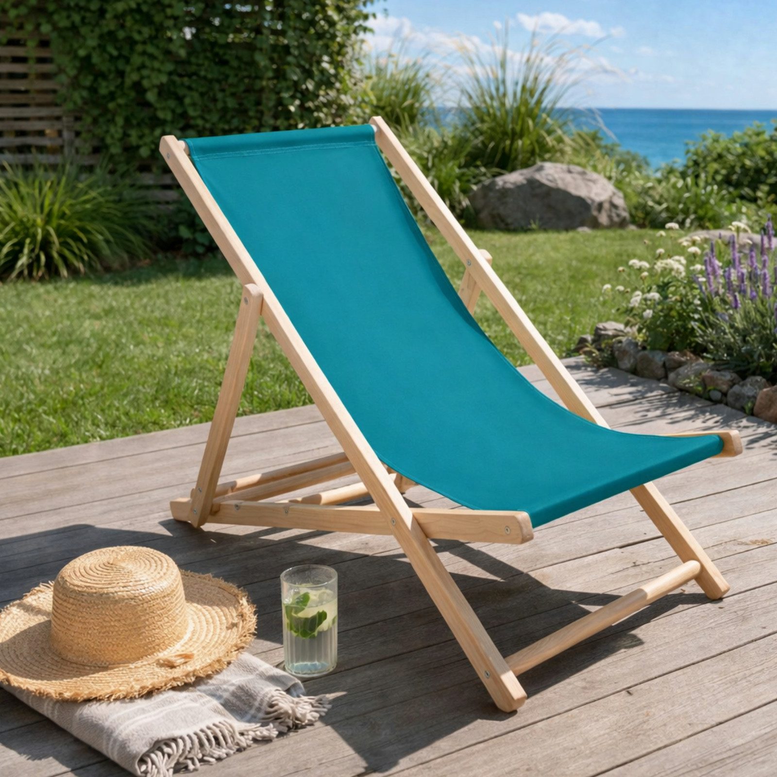 HAGO Gartenstuhl Strandliege Sonnenliege Liegestuhl Gartenstuhl Gartenliege Klappstuhl (1 St)