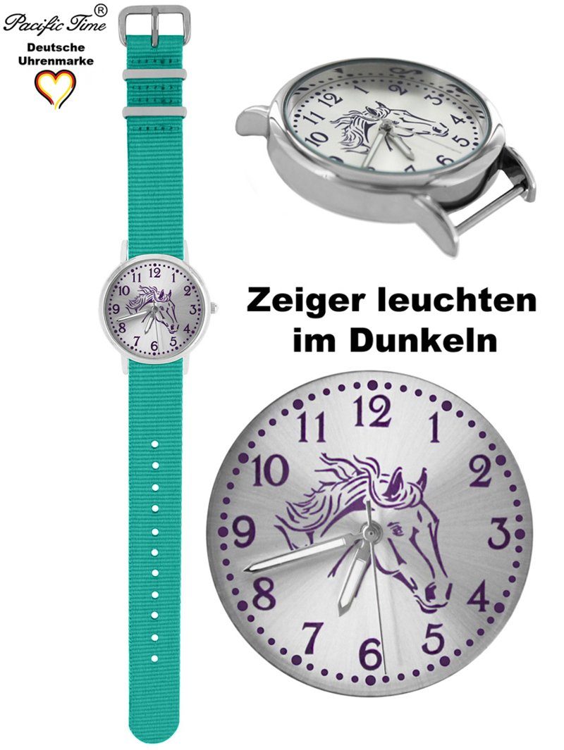 Time Kinder Mix Versand Kette, - und Pacific Set Quarzuhr türkis und Pferd Match Design Wechselarmband Armbanduhr violett Gratis