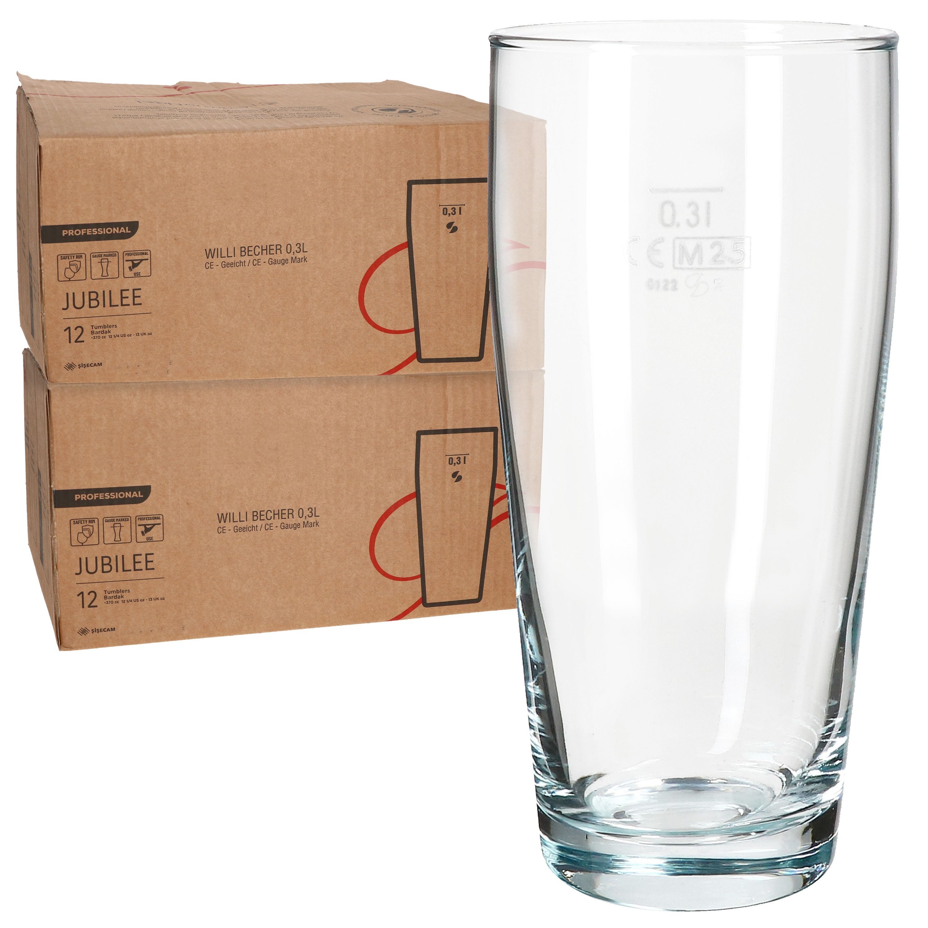 MamboCat Bierglas MamboCat 24er Set Willibecher 0,3 L geeicht Bierglas Trinkglas Drinks, Glas