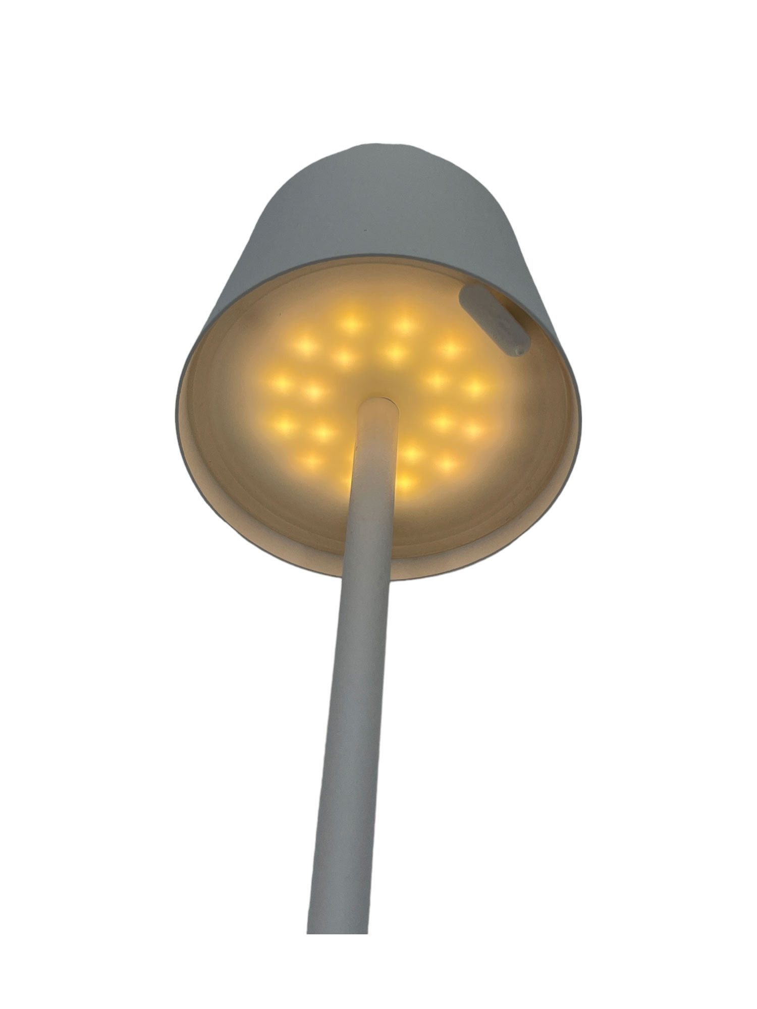Coen Bakker Deco BV LED Außen-Tischleuchte Portable Light, mehrere Helligkeitsstufen, LED, warmweiß, kaltweiß, neutralweiß, USB dimmbar touch Metall weiß matt 40 LED 26,5cm