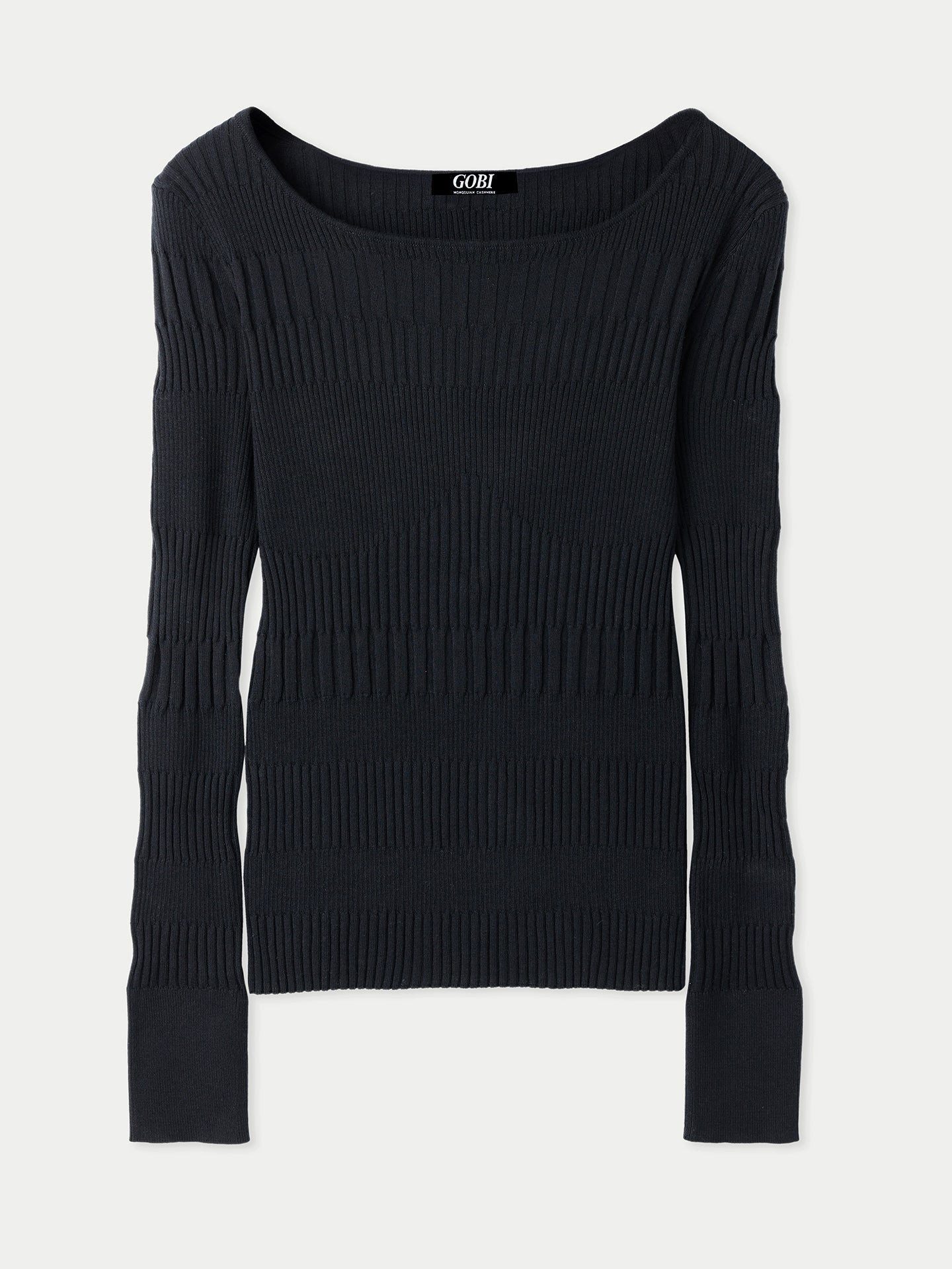 GOBI Cashmere Rundhalspullover Rippenpullover aus Baumwoll-Seiden-Kaschmir- günstig online kaufen
