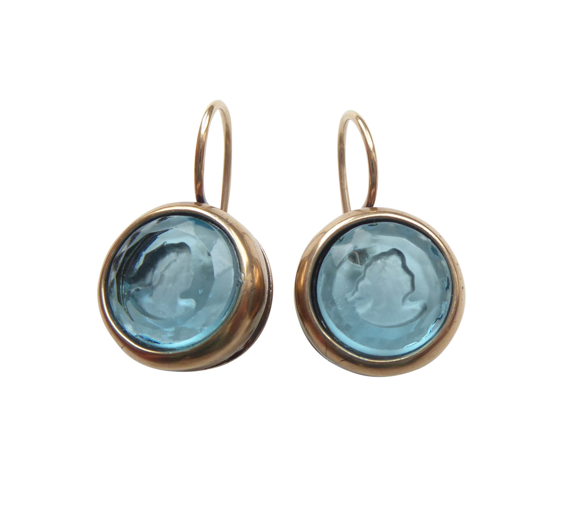 Paar Ohrhänger Nina aqua leuchtend trendig stylish Vintage-Look