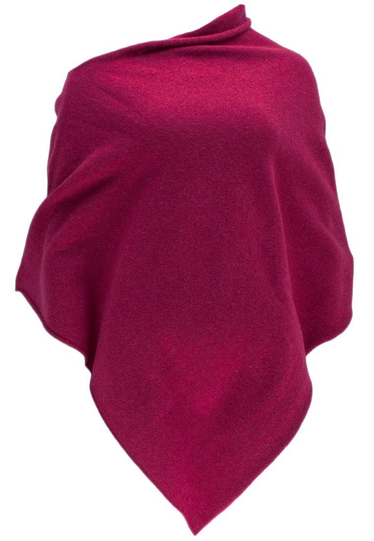William Lockie Strickponcho SP-Shawl-Plain Damenponcho mit Rollsaum ca. 70 cm X 65 cm