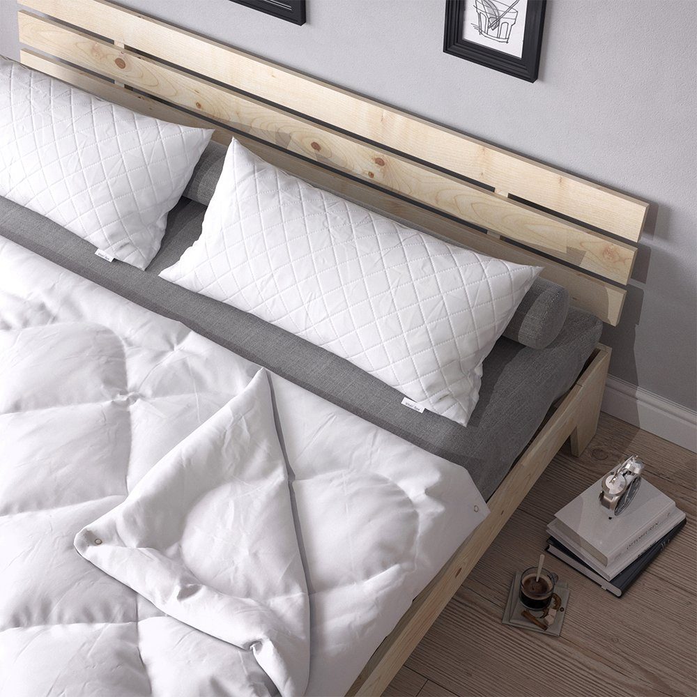 VitaliSpa® Kopfkissen, Weiß, 40 x 80 cm 2er Set, Bezug: Mikrofaser, Seite