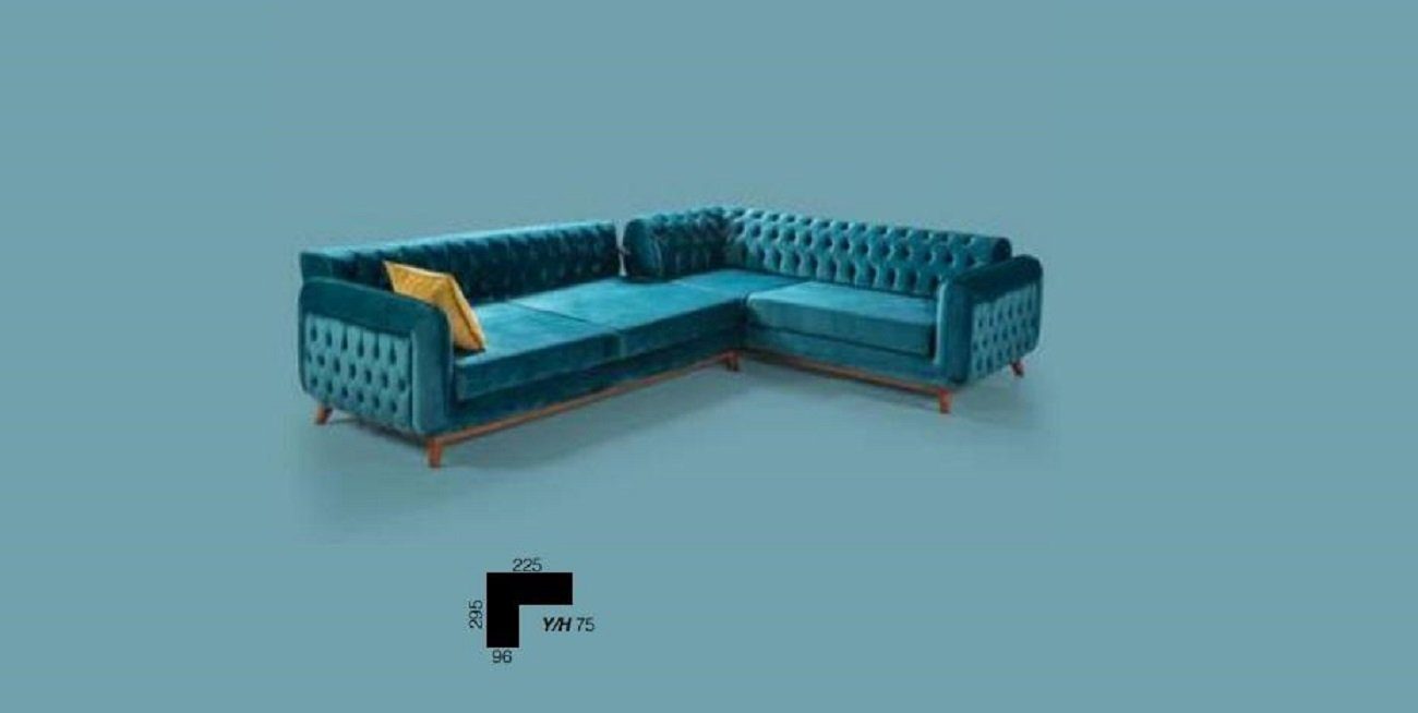 Sitzmöbel, Textil Luxus Ecksofa Couch Europe Chesterfield Made in Ecksofa Turkis Stoffsofa JVmoebel