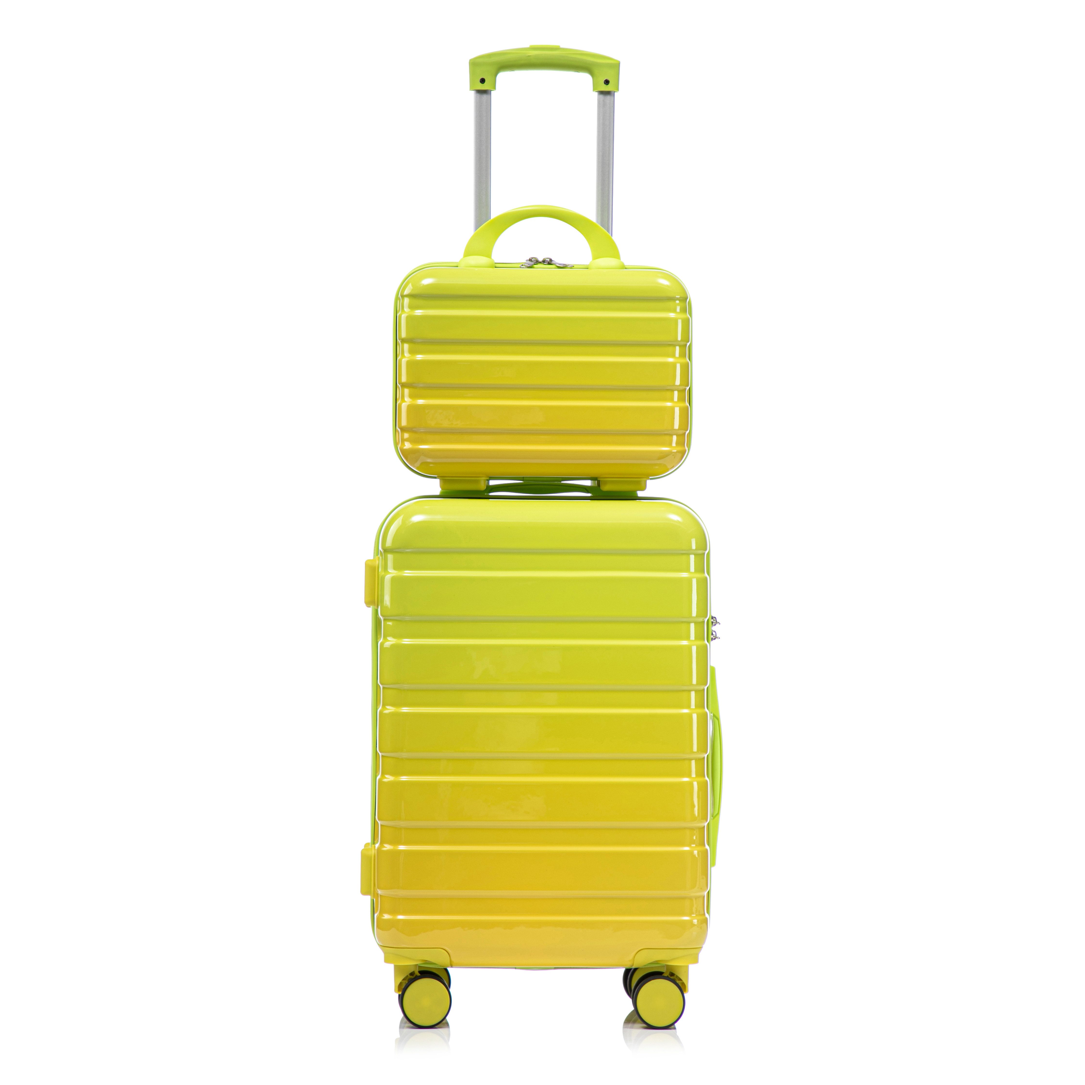 GLP Trolleyset 14"/20"/24"/28" PC-Hartschalen Koffer Set für jede Reise, (Hartschalen-Koffer mit leisen 360° Rädern, 2 tlg., Leicht & strapazierfähig), ergonomischem Teleskopgriff für Reisen & Business