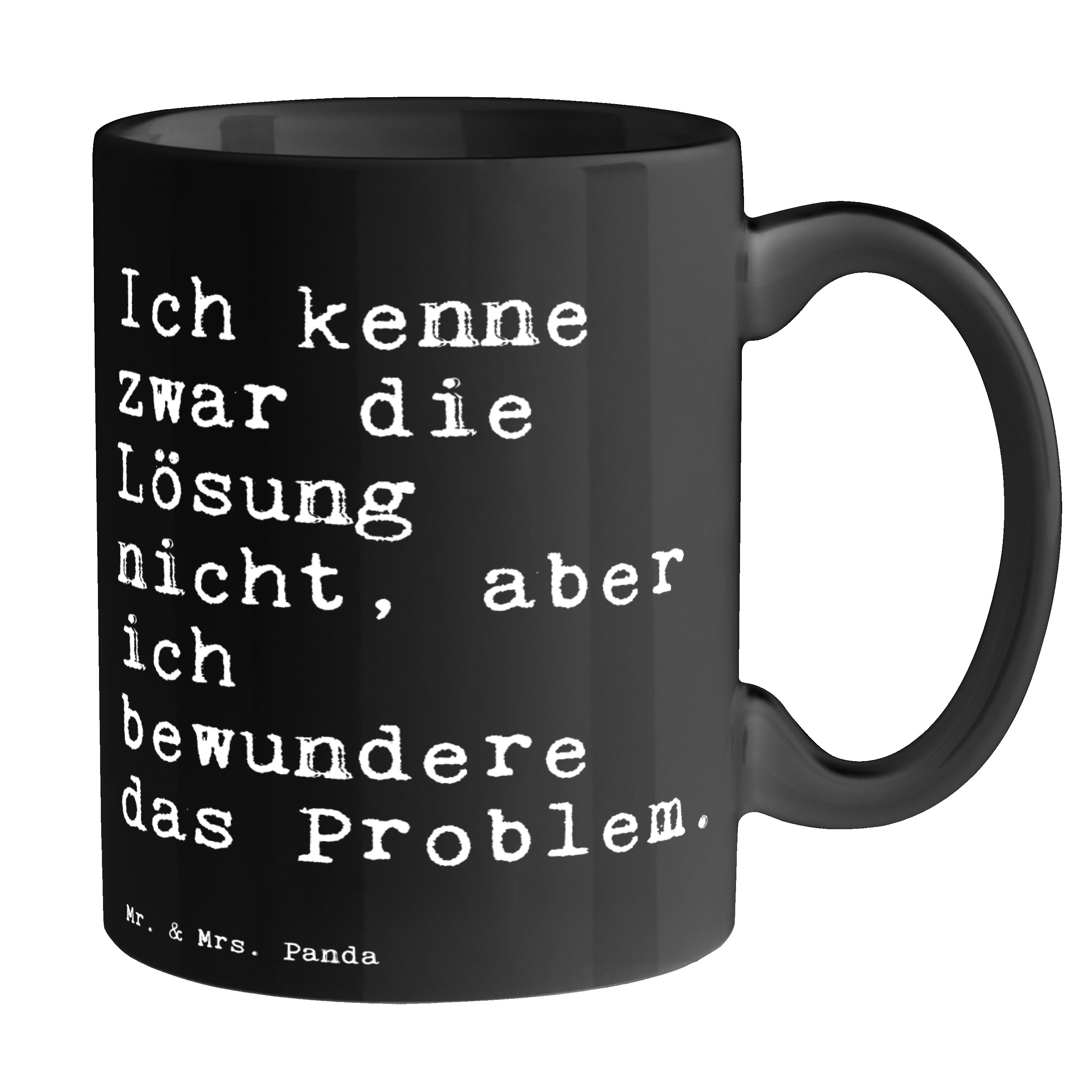 Mr. & Mrs. Panda Tasse Ich kenne zwar die... - Schwarz - Geschenk, Freund, Büro, Spruch, Bec, Keramik Schwarz