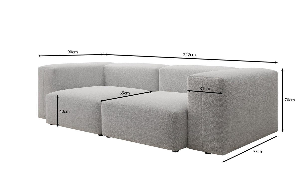 Luxusbetten24 Sofa Designer 2 Sitzer Sofa Snug, in Bouclé – Bild 4 von 4