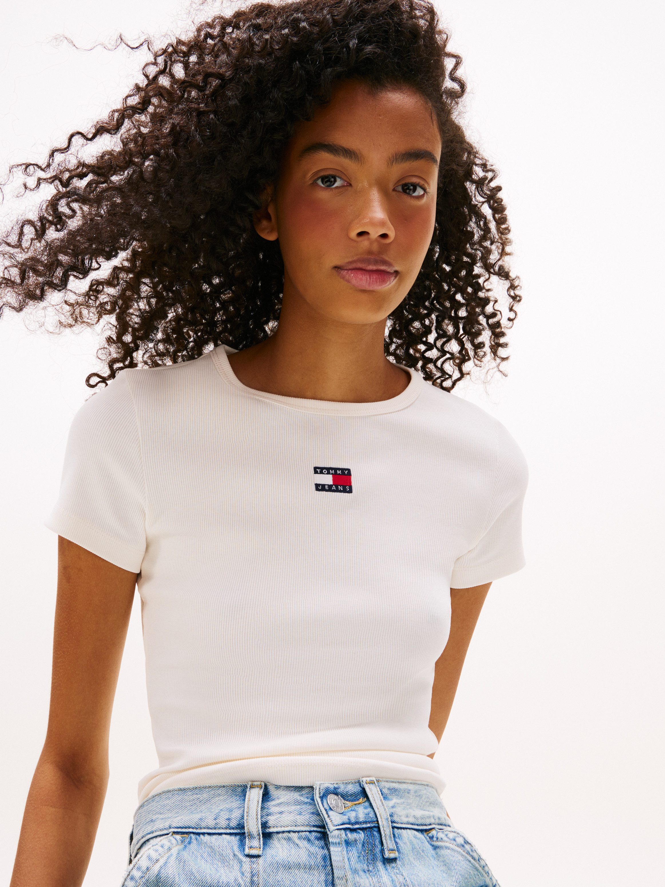 Tommy Jeans Kurzarmshirt TJW SLIM BADGE günstig online kaufen