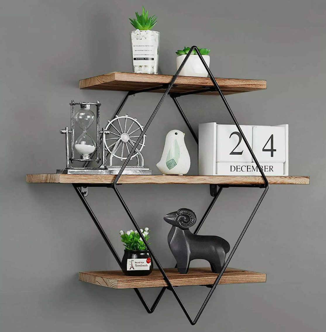 Holz Lichter Wandregal Wandregal Bücherregal 3 Ebenen Schweberegal Holzrega günstig online kaufen