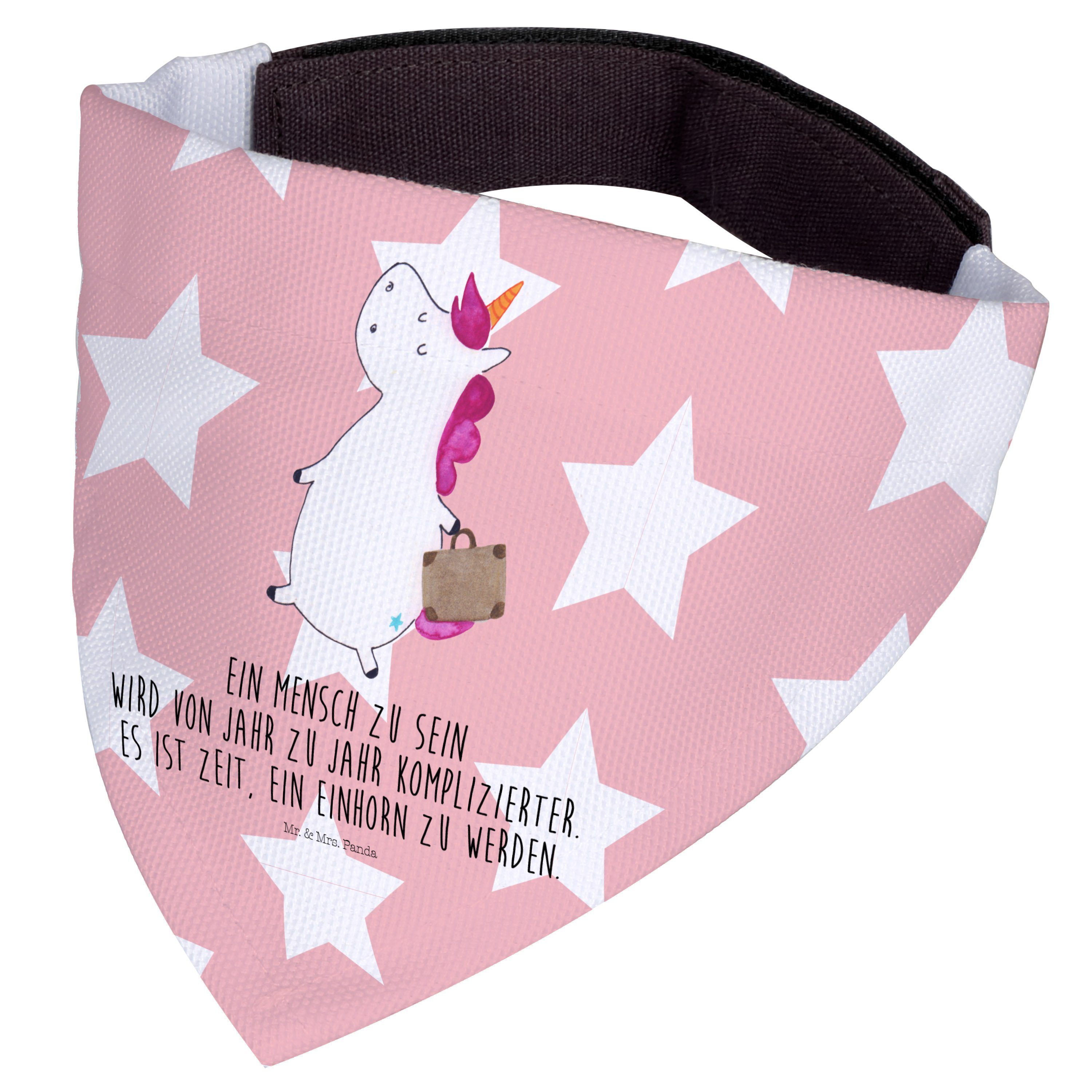 Mr. & Mrs. Panda Hundefliege Einhorn Koffer, Bandana, Rot Pastell, Mr. & Mrs. Panda, Dreieckstuch, Polyester, Reise Geschenk Gepäck